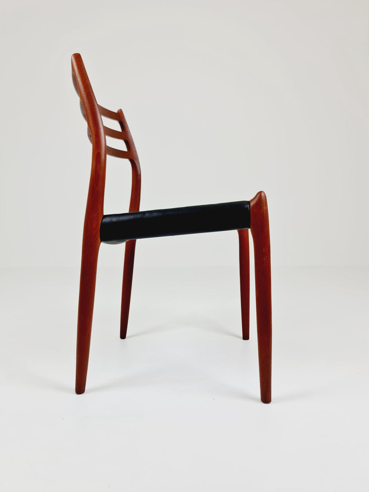 Vintage Danish teak & Leather dining chair by Niels Otto Moller n: 78, 1960s,