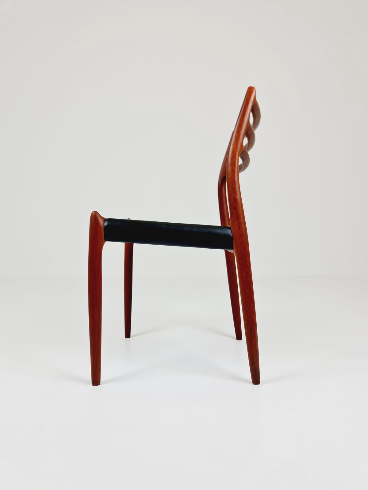 Vintage Danish teak & Leather dining chair by Niels Otto Moller n: 78, 1960s,