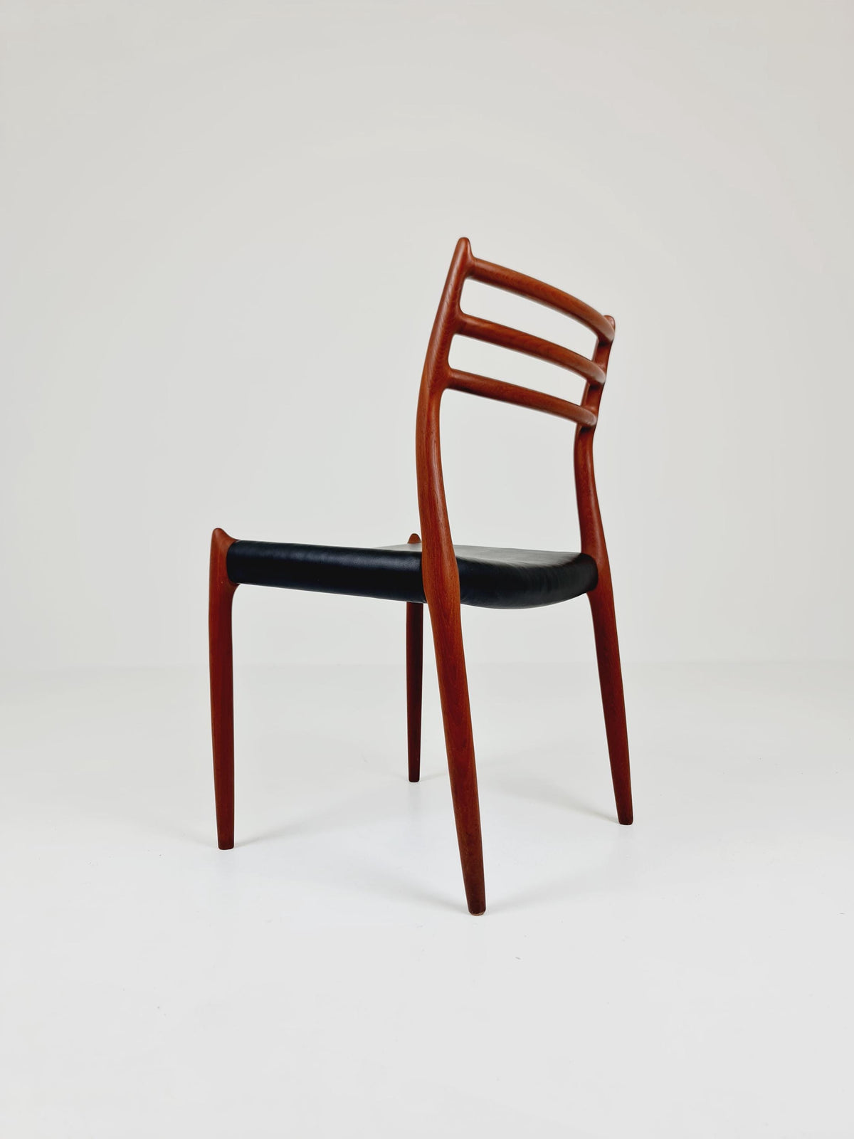 Vintage Danish teak & Leather dining chair by Niels Otto Moller n: 78, 1960s,