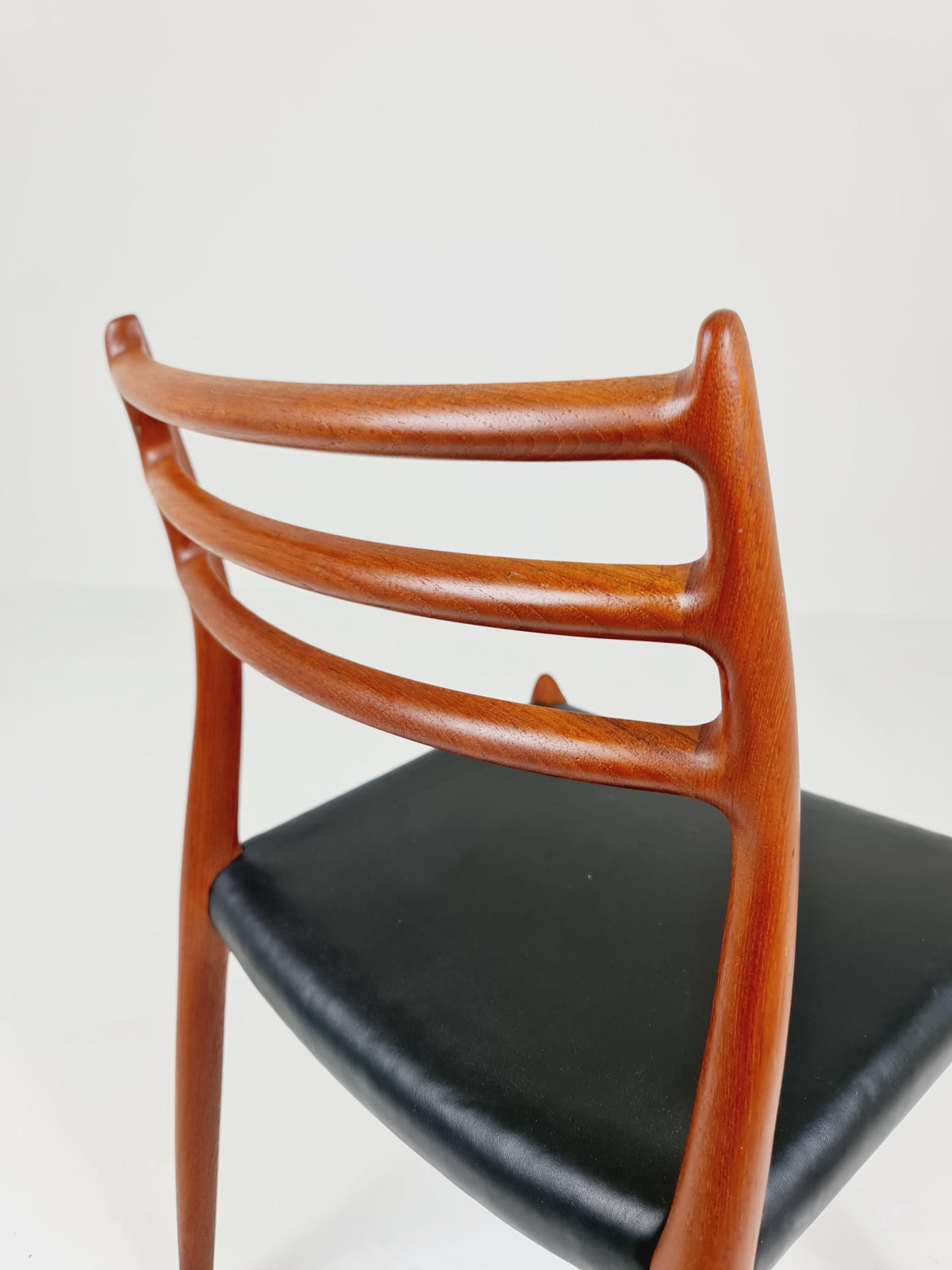 Vintage Danish teak & Leather dining chair by Niels Otto Moller n: 78, 1960s,