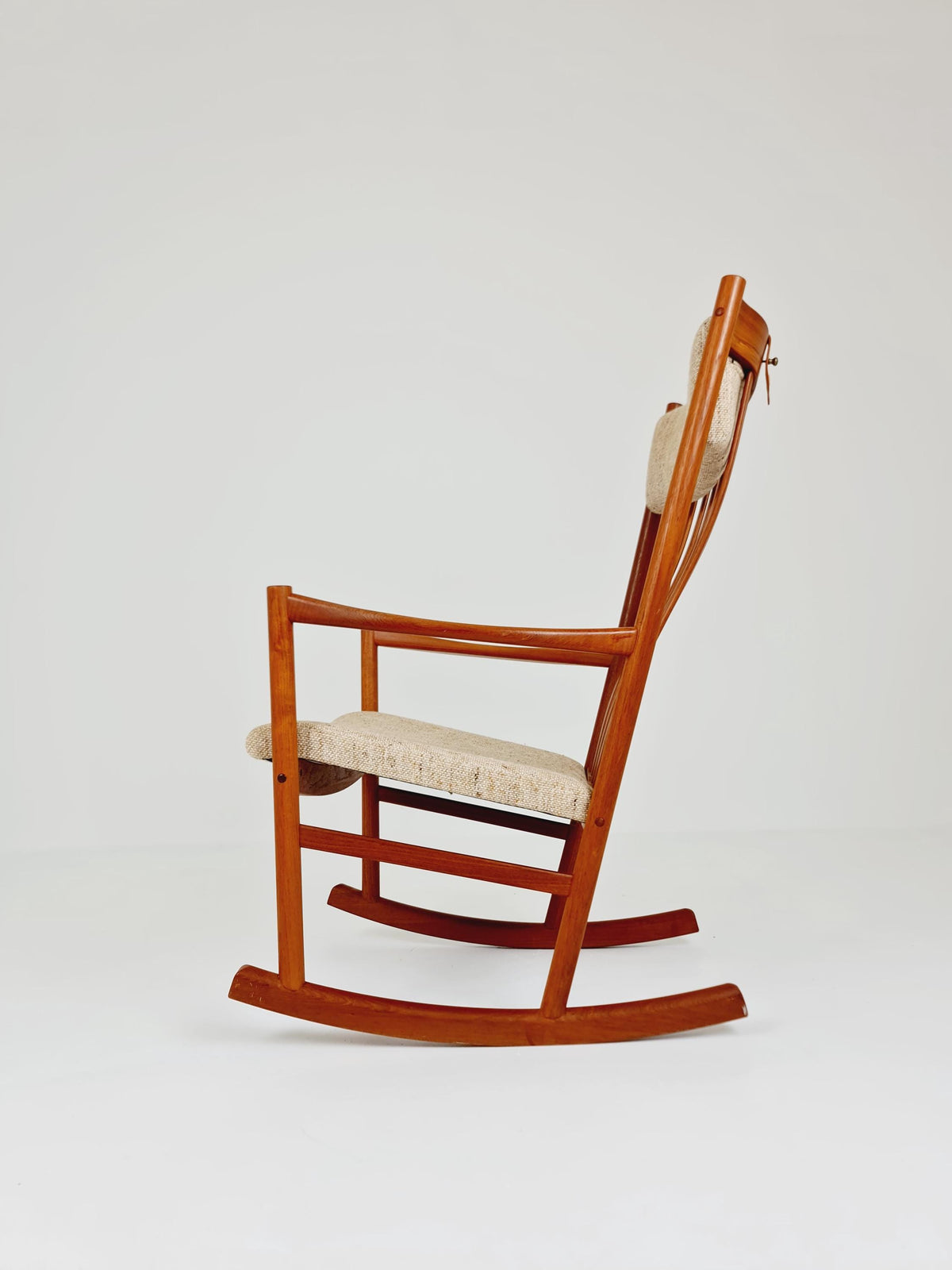 Mid century Scandinavian solid teak Rocking Chair by Hans Wegner for Tarm Stole, 1960s