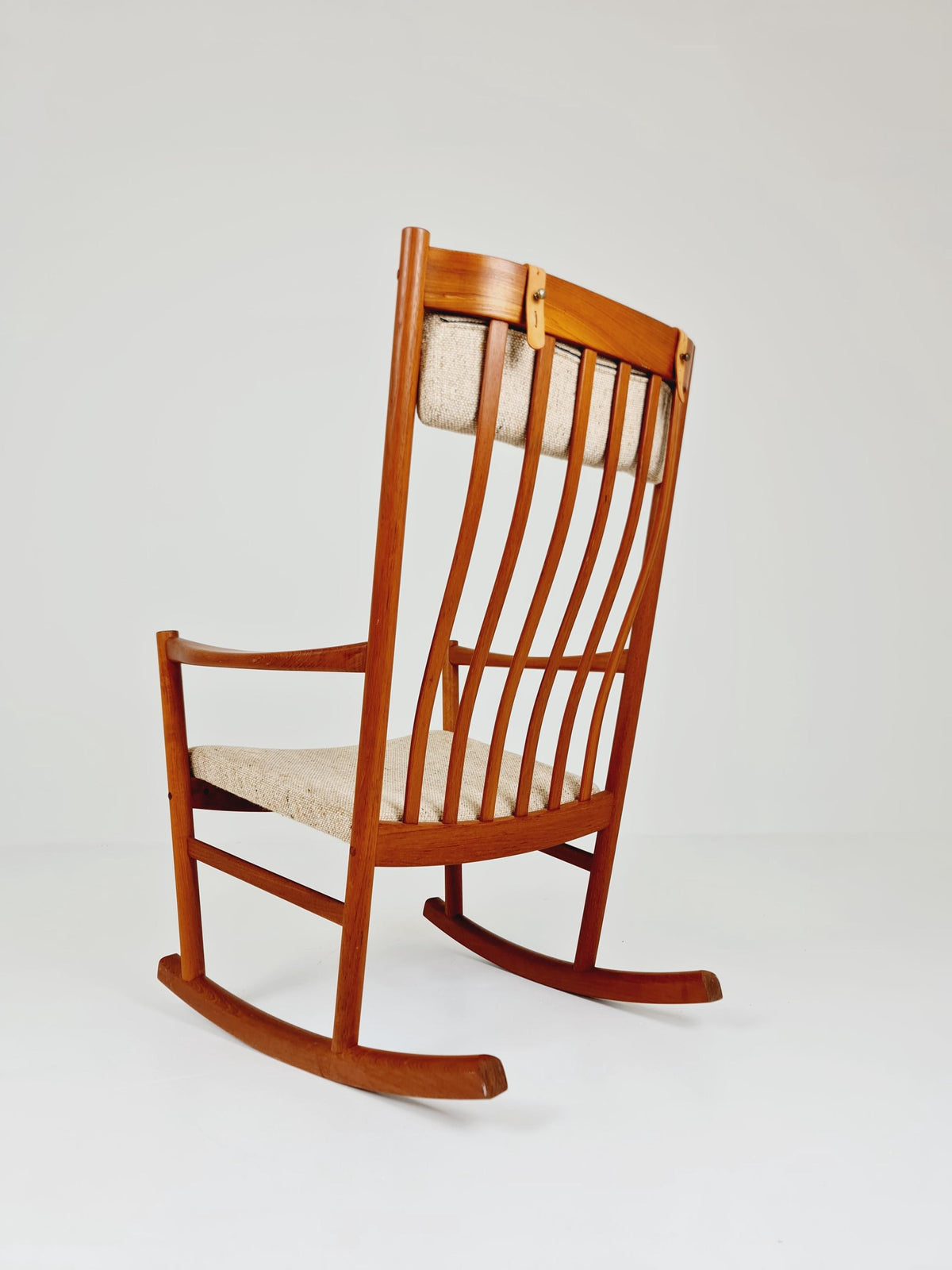 Mid century Scandinavian solid teak Rocking Chair by Hans Wegner for Tarm Stole, 1960s