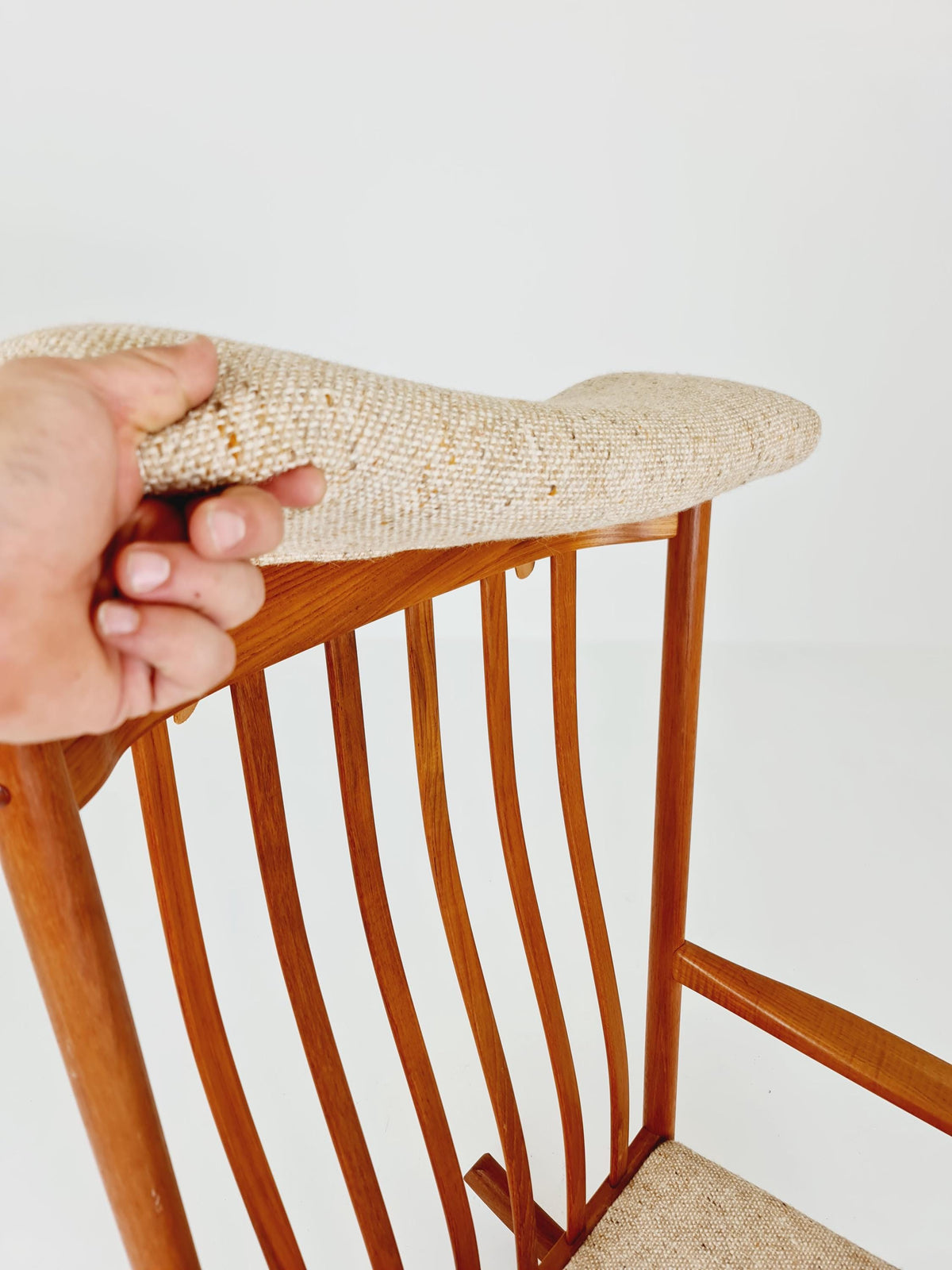 Mid century Scandinavian solid teak Rocking Chair by Hans Wegner for Tarm Stole, 1960s