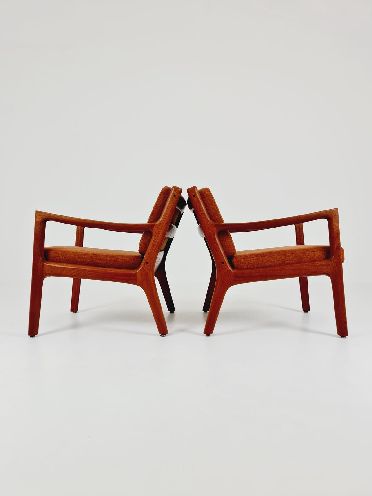 Mid-century Rare Danish teak lounge chair/ Easy chair by Ole Wanscher for France &Son , 1960s Set of 2