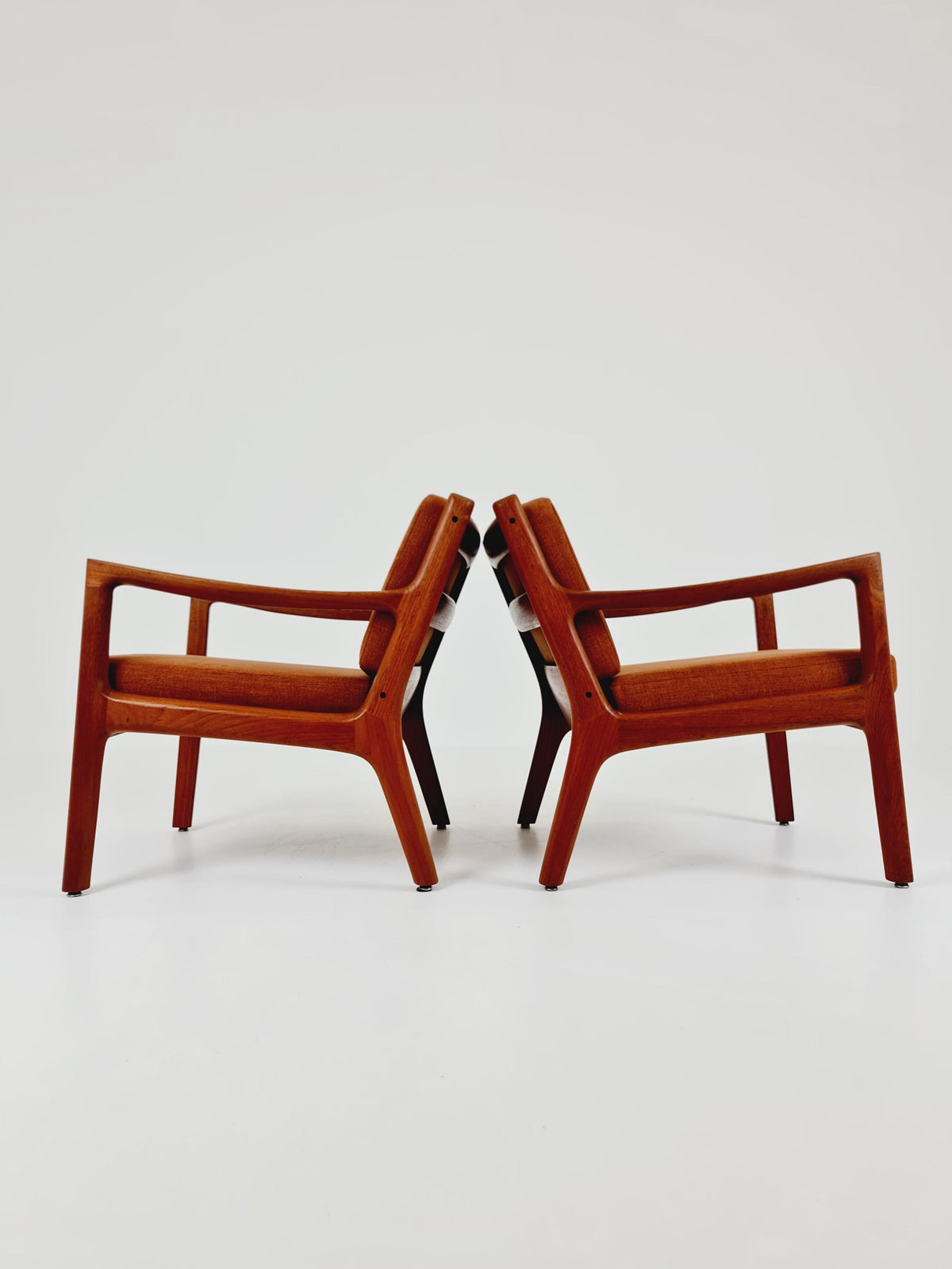 Mid-century Rare Danish teak lounge chair/ Easy chair by Ole Wanscher for France &Son , 1960s Set of 2