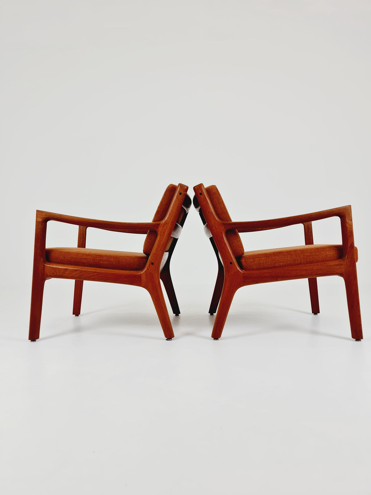 Mid-century Rare Danish teak lounge chair/ Easy chair by Ole Wanscher for France &Son , 1960s Set of 2