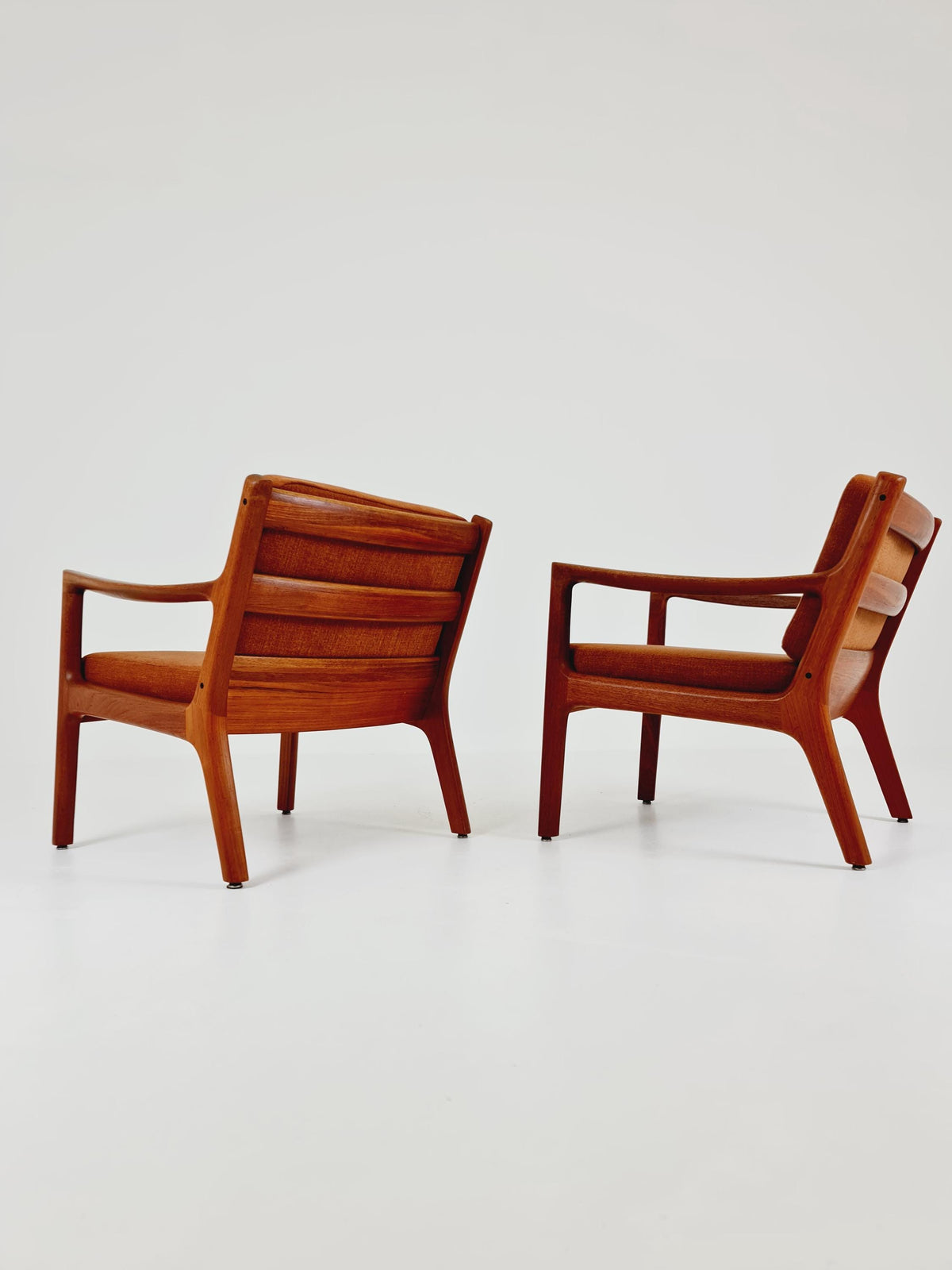 Mid-century Rare Danish teak lounge chair/ Easy chair by Ole Wanscher for France &Son , 1960s Set of 2