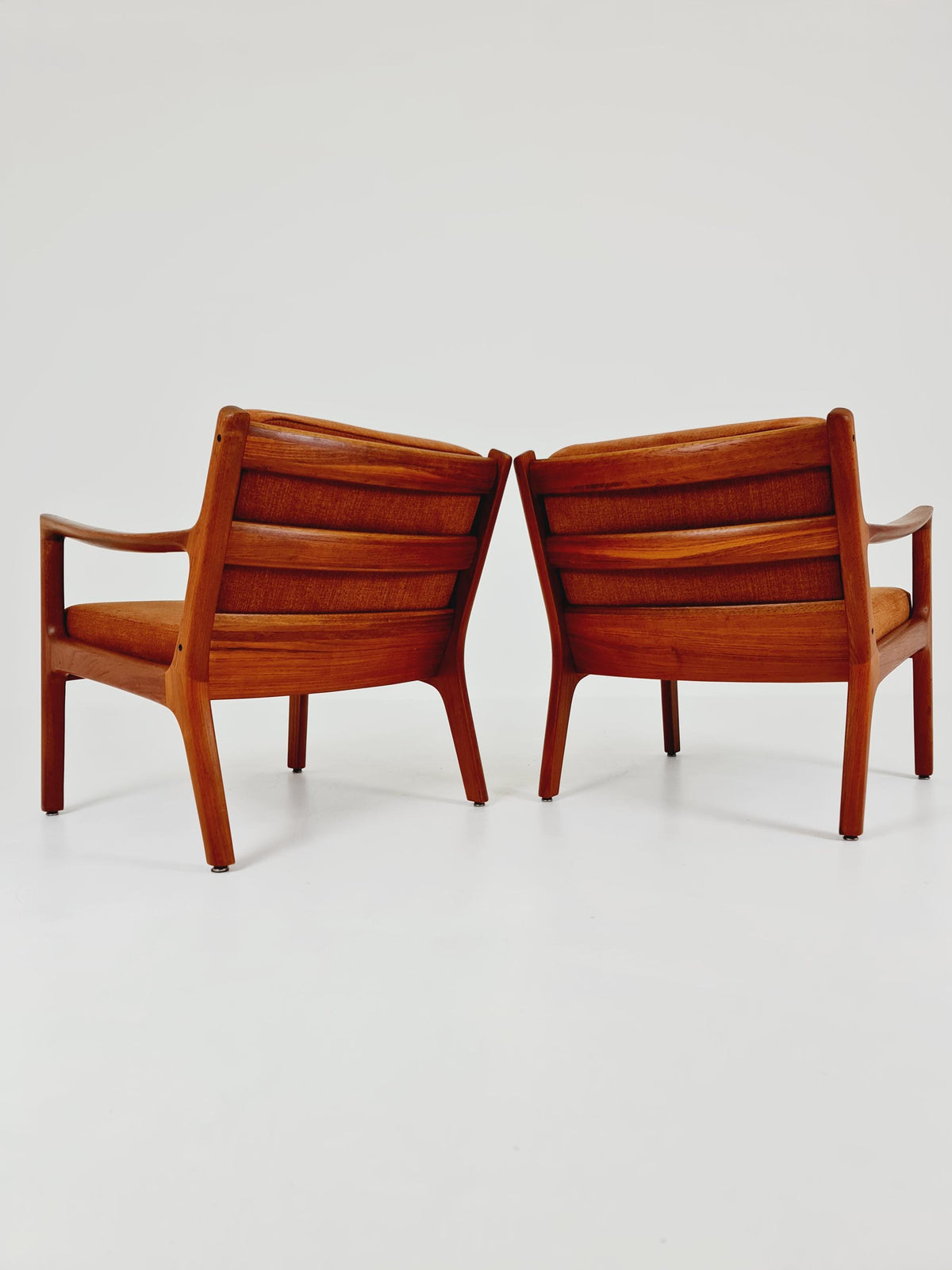 Mid-century Rare Danish teak lounge chair/ Easy chair by Ole Wanscher for France &Son , 1960s Set of 2