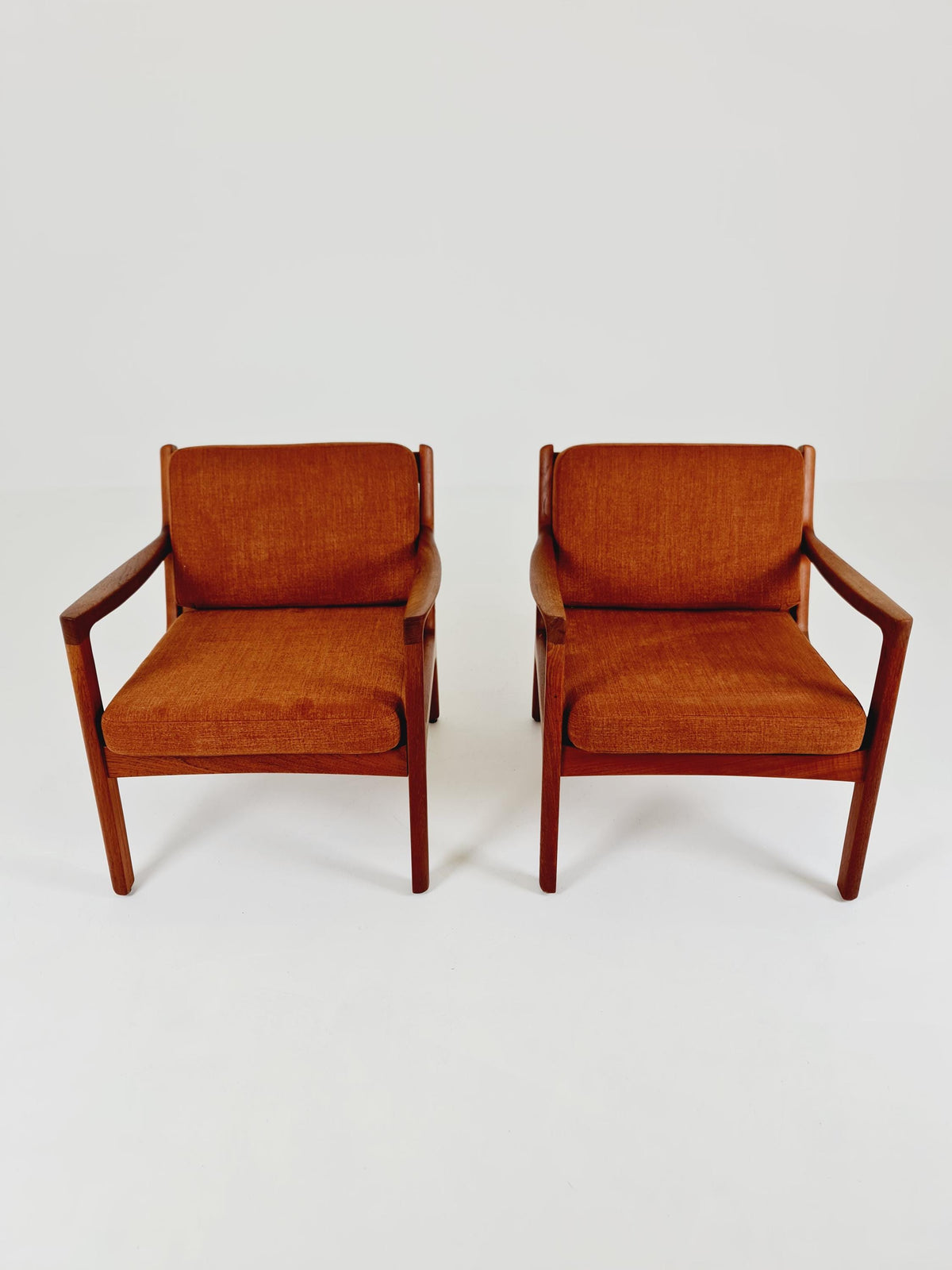 Mid-century Rare Danish teak lounge chair/ Easy chair by Ole Wanscher for France &Son , 1960s Set of 2