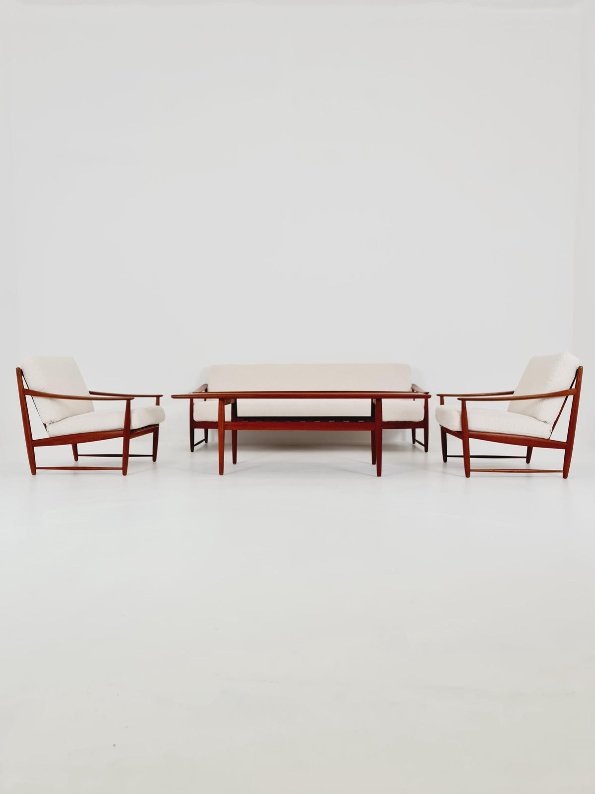Super Rare Mid century teak easy lounge chairs , Set of 2, 1960s
