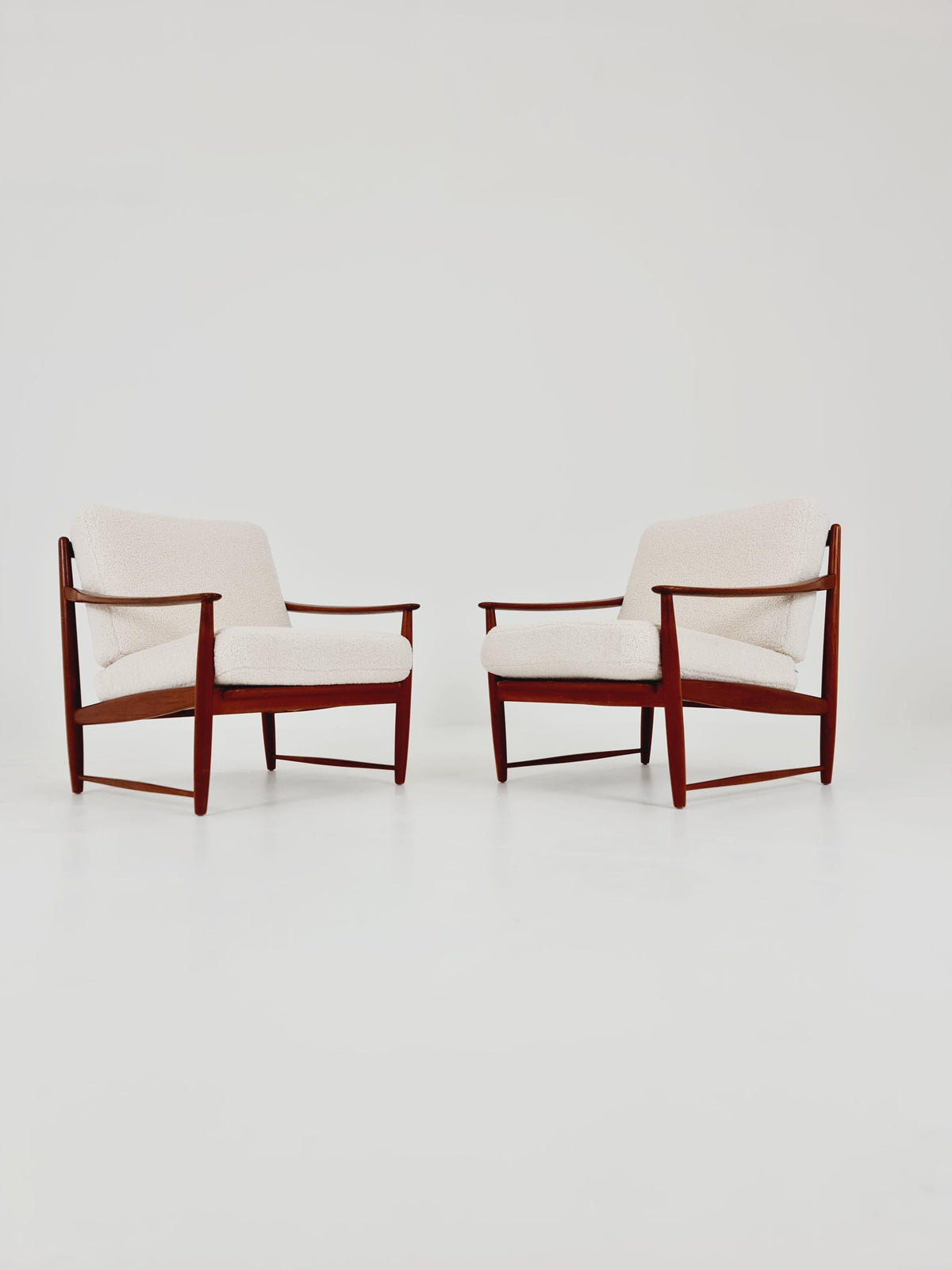 Super Rare Mid century teak easy lounge chairs , Set of 2, 1960s
