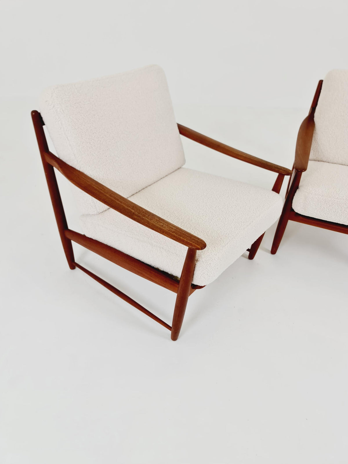 Super Rare Mid century teak easy lounge chairs , Set of 2, 1960s