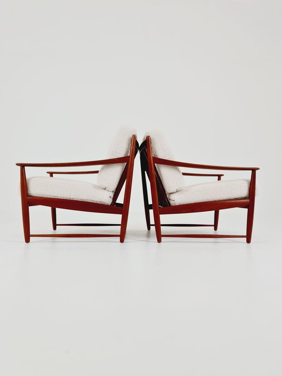 Super Rare Mid century teak easy lounge chairs , Set of 2, 1960s