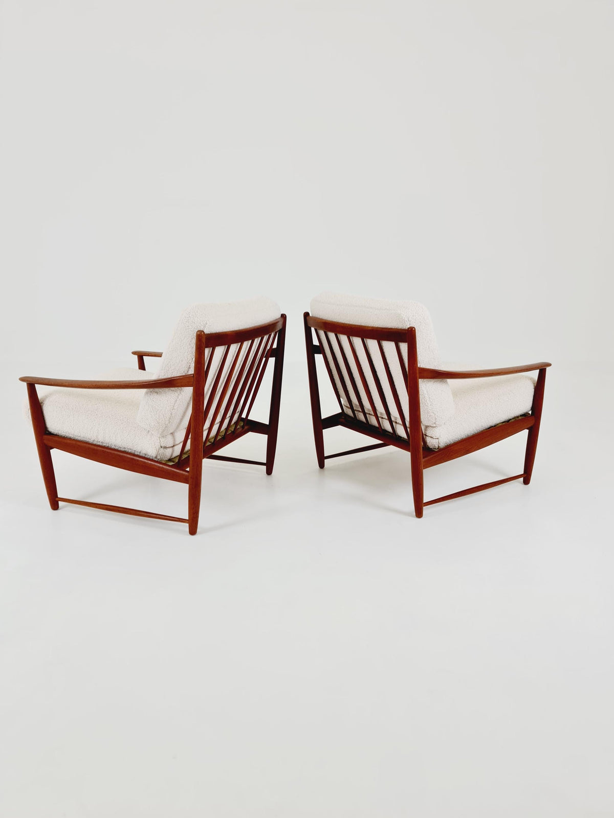 Super Rare Mid century teak easy lounge chairs , Set of 2, 1960s