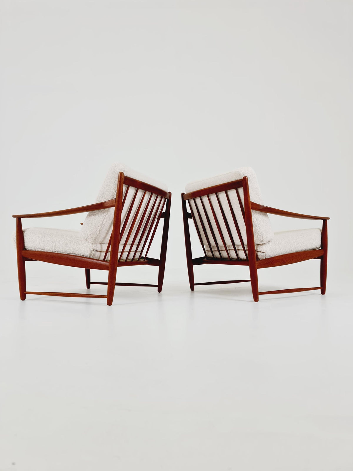Super Rare Mid century teak easy lounge chairs , Set of 2, 1960s