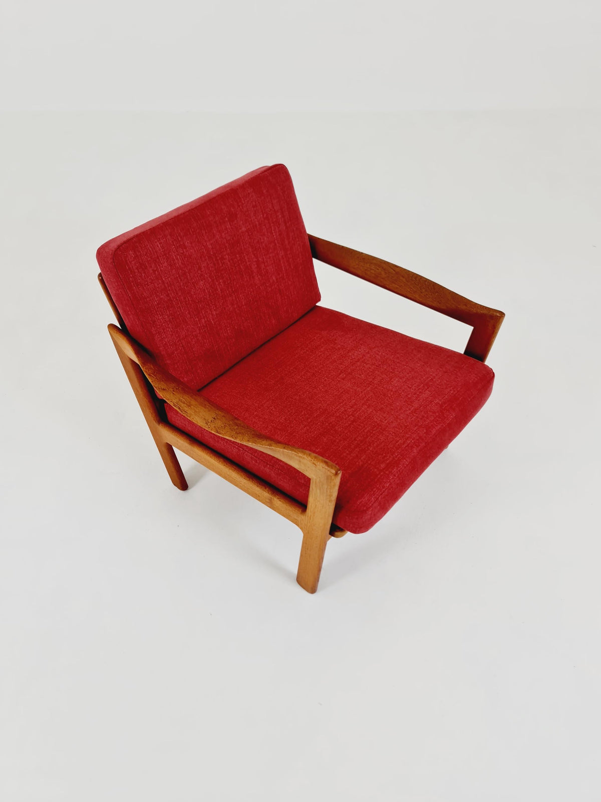 Mid century easy lounge chairs by Illum Wikkeslo Eilersen in solid teak, 1960s,