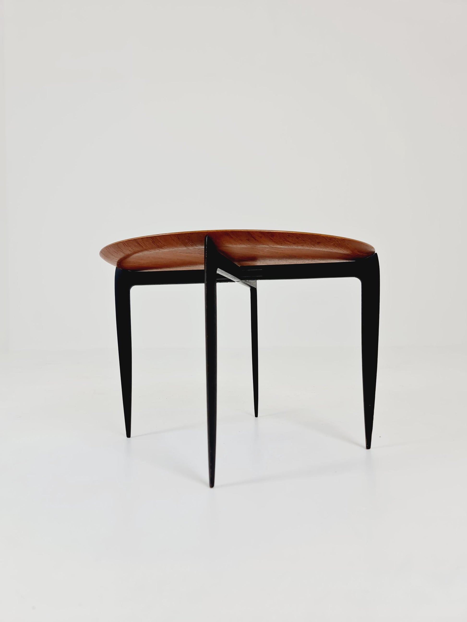 Teak Tray Table with Foldable Frame by Hans Engholm and Svend Åge Willumsen for Fritz Hansen, 1960s