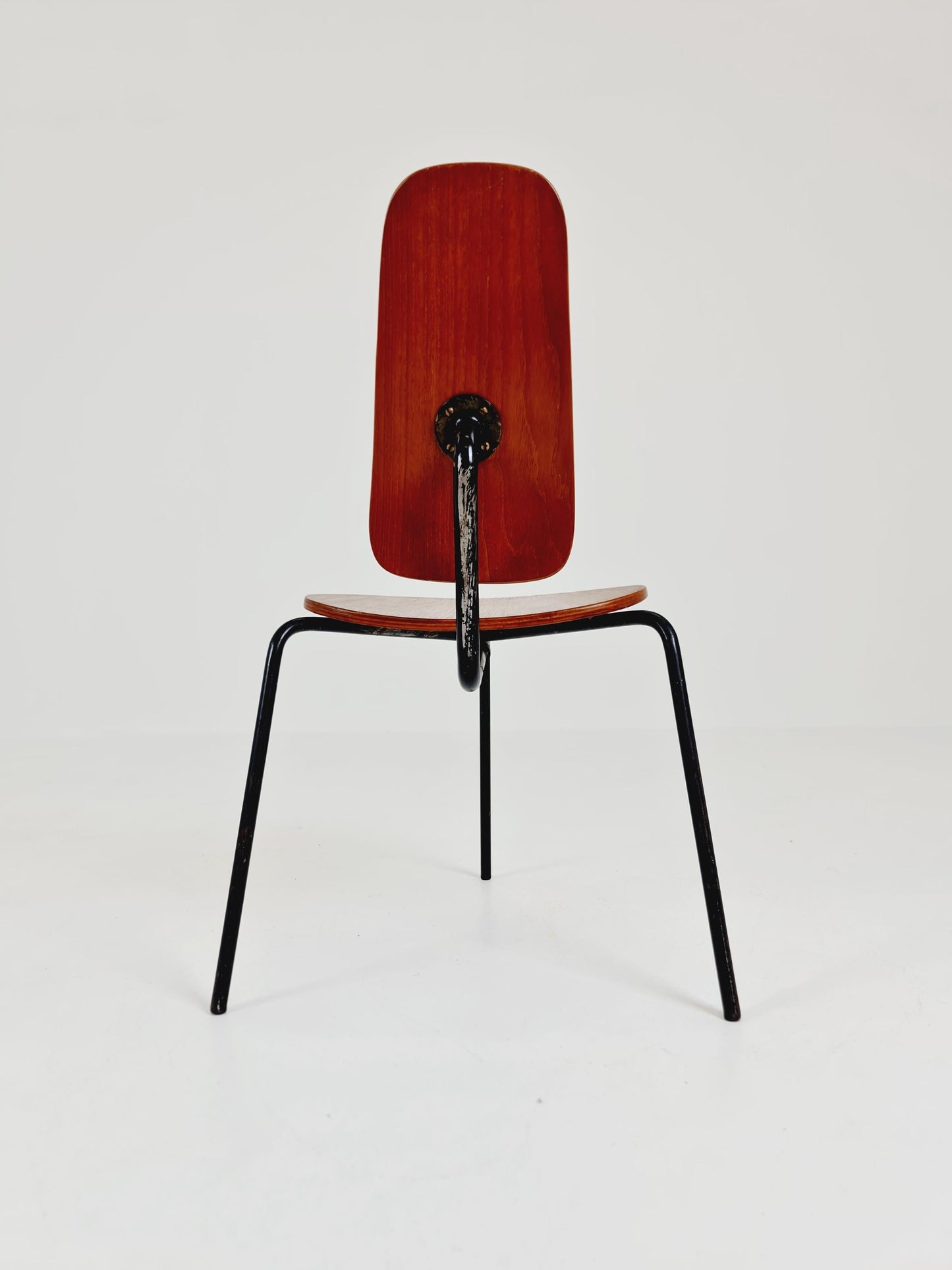 Vintage Mid Century German tripod Chair Teak by Mauser 1960s,