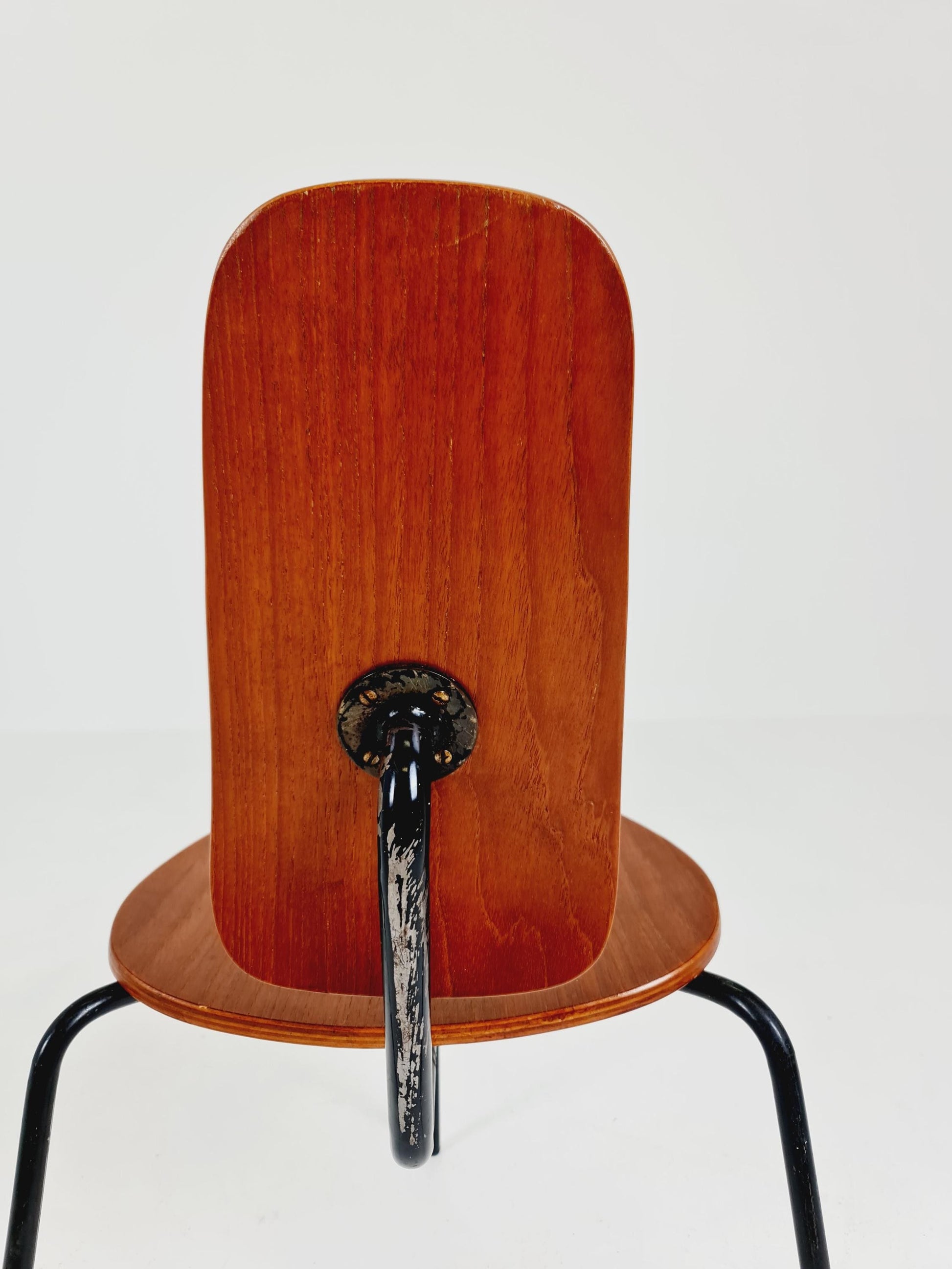 Vintage Mid Century German tripod Chair Teak by Mauser 1960s,