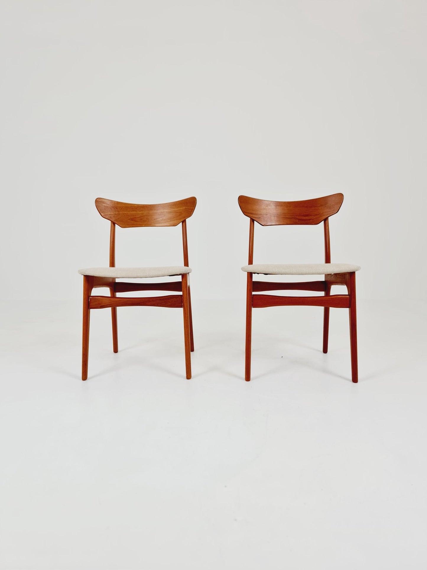 Mid Century Dansih Teak and Leather chair by schiønning & Elgaard ,1960s Set of 2