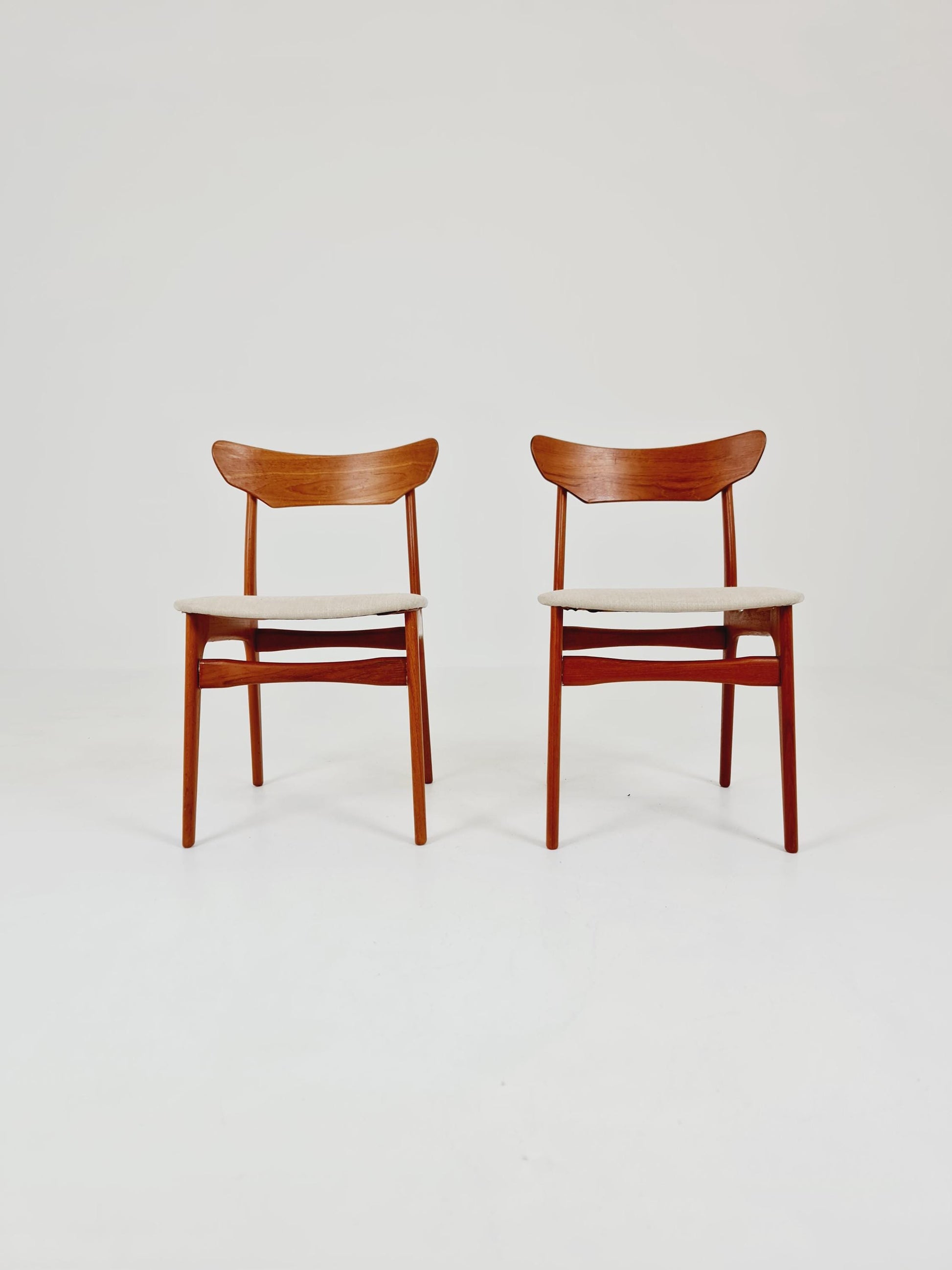 Mid Century Dansih Teak and Leather chair by schiønning & Elgaard ,1960s Set of 2