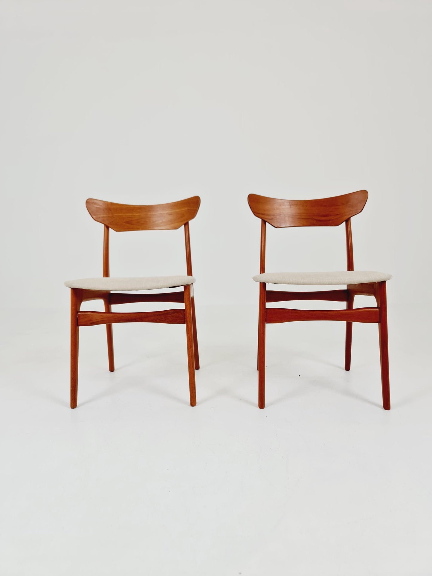Mid Century Dansih Teak and Leather chair by schiønning & Elgaard ,1960s Set of 2