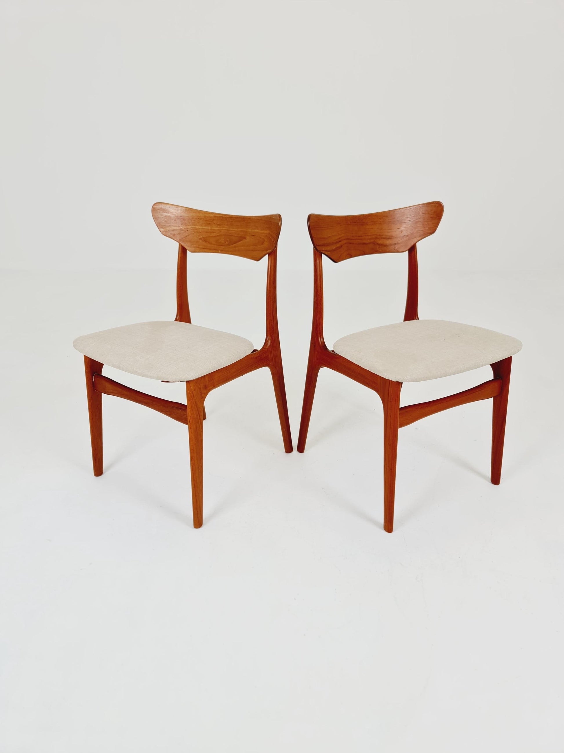 Mid Century Dansih Teak and Leather chair by schiønning & Elgaard ,1960s Set of 2