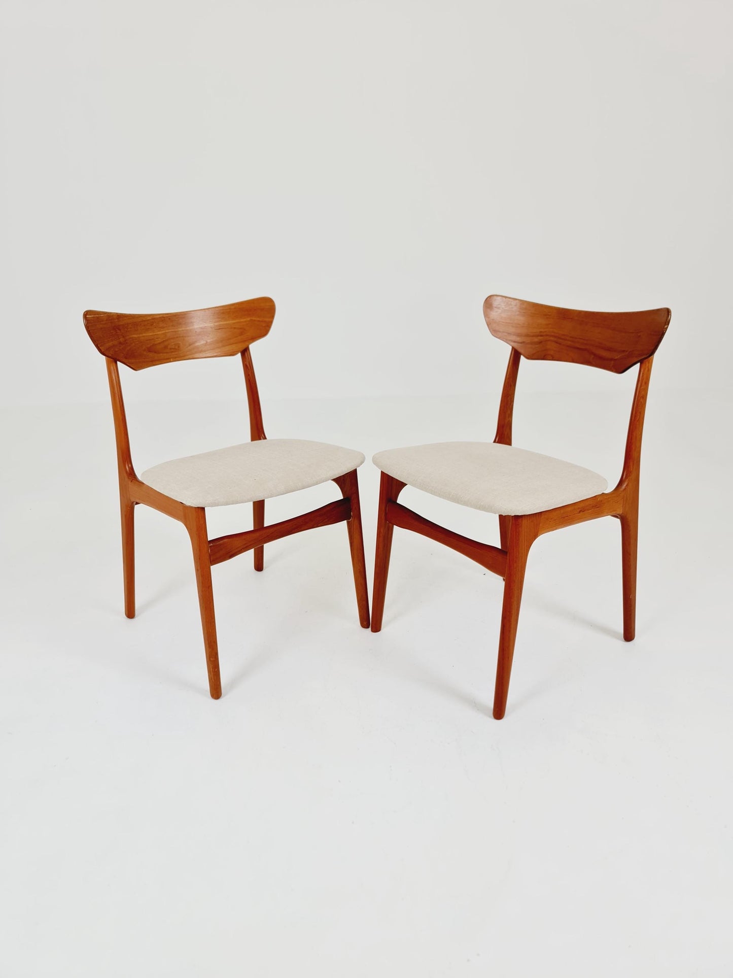 Mid Century Dansih Teak and Leather chair by schiønning & Elgaard ,1960s Set of 2