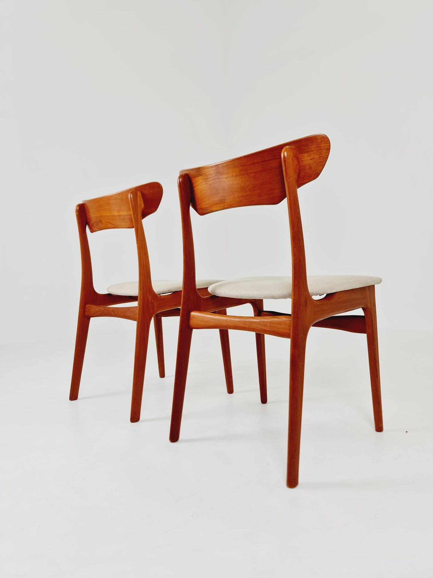 Mid Century Dansih Teak and Leather chair by schiønning & Elgaard ,1960s Set of 2