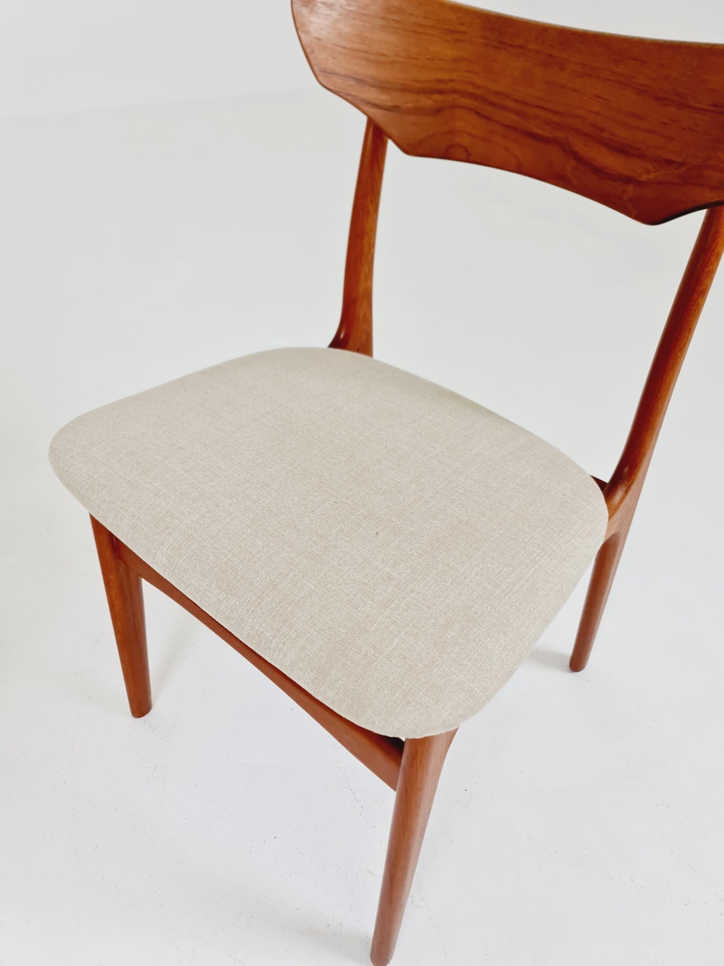 Mid Century Dansih Teak and Leather chair by schiønning & Elgaard ,1960s Set of 2