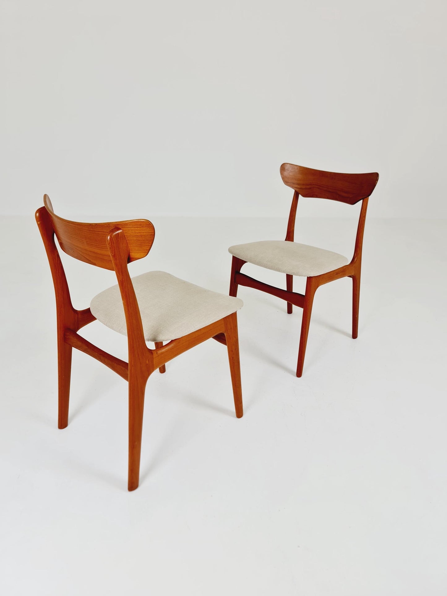 Mid Century Dansih Teak and Leather chair by schiønning & Elgaard ,1960s Set of 2