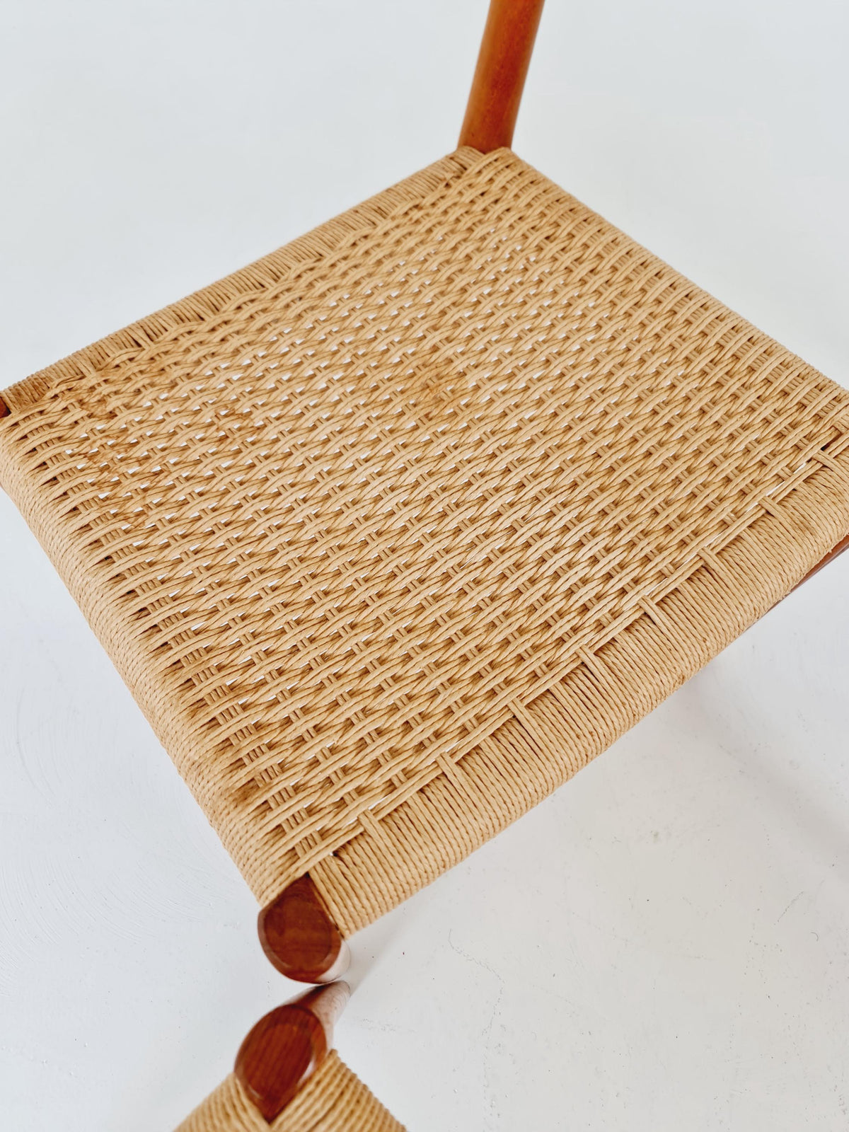 Mid Century Danish Teak and danish cord dining chairs by Niels O.Moller,model 77 , set of 4 ,1960s