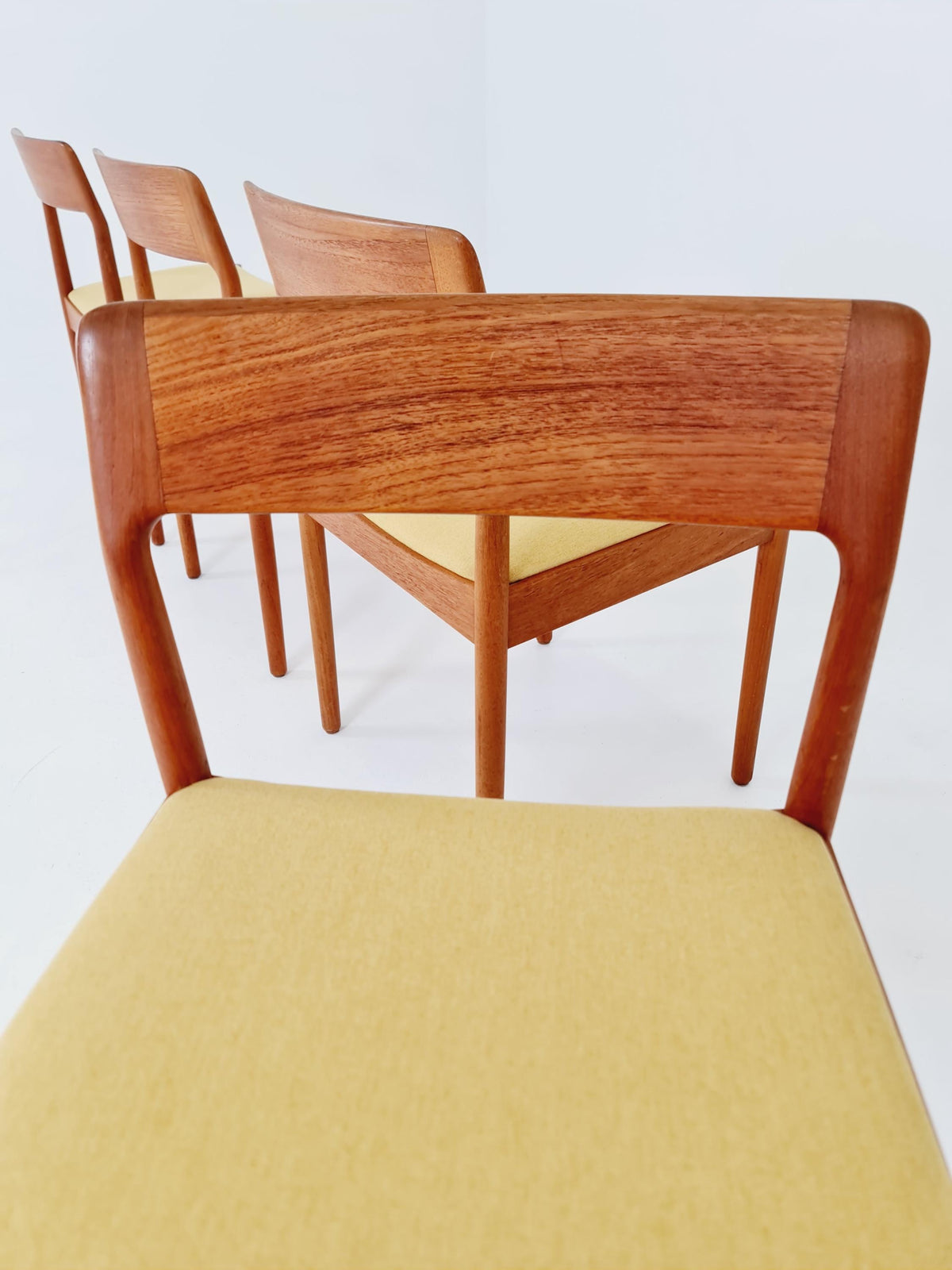 Danish teak dining chairs by Johannes Norgaard 1960s, set of 4