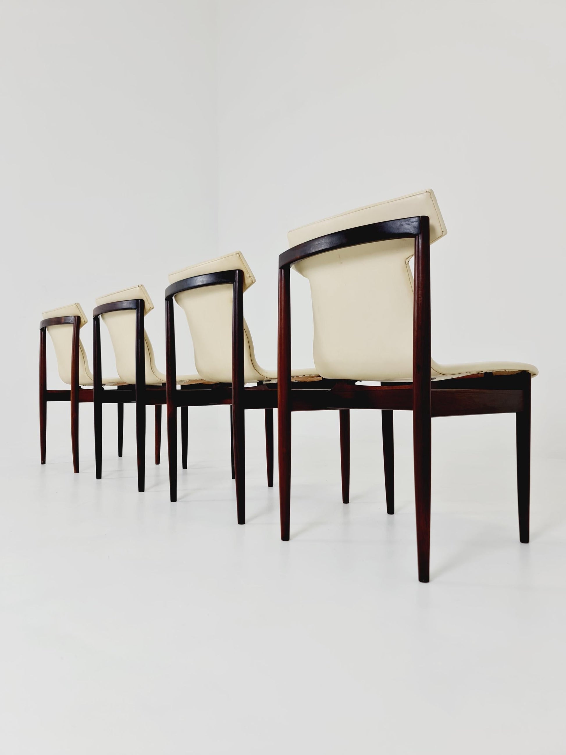 Vintage solid Rosewood dining chairs By Inger Klingenberg for Fristho Holland , 1960s, Set of 4
