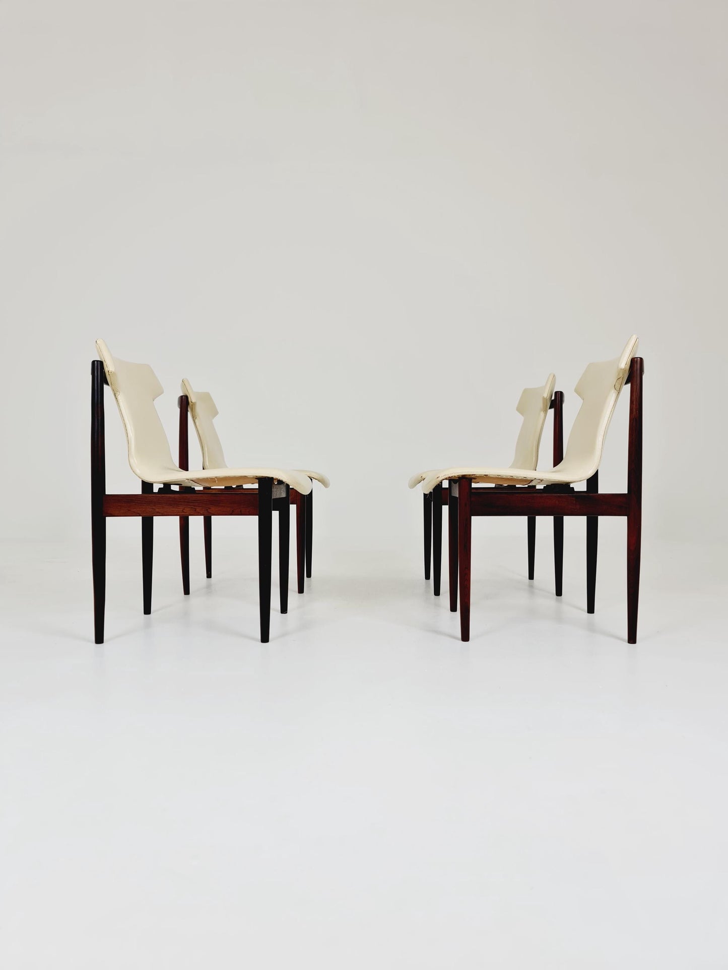 Vintage solid Rosewood dining chairs By Inger Klingenberg for Fristho Holland , 1960s, Set of 4