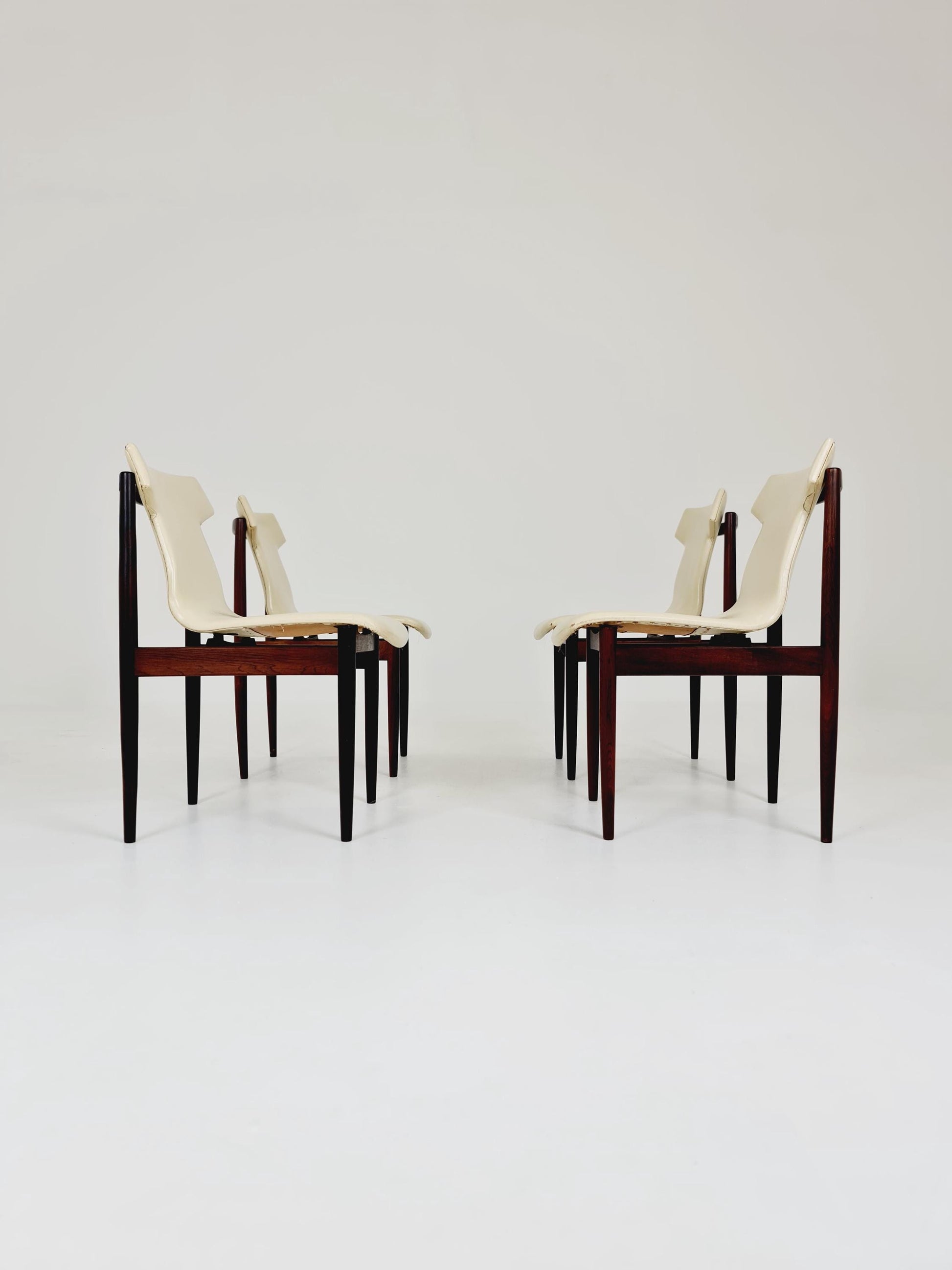 Vintage solid Rosewood dining chairs By Inger Klingenberg for Fristho Holland , 1960s, Set of 4