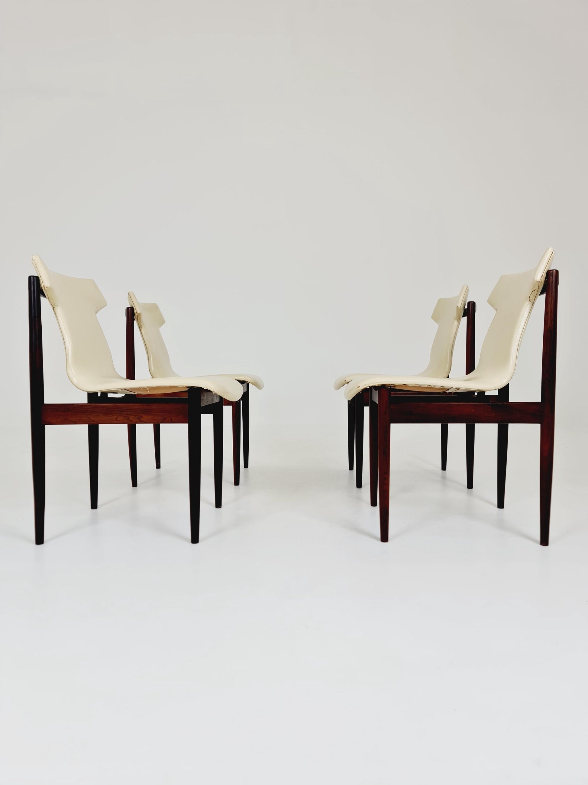 Vintage solid Rosewood dining chairs By Inger Klingenberg for Fristho Holland , 1960s, Set of 4