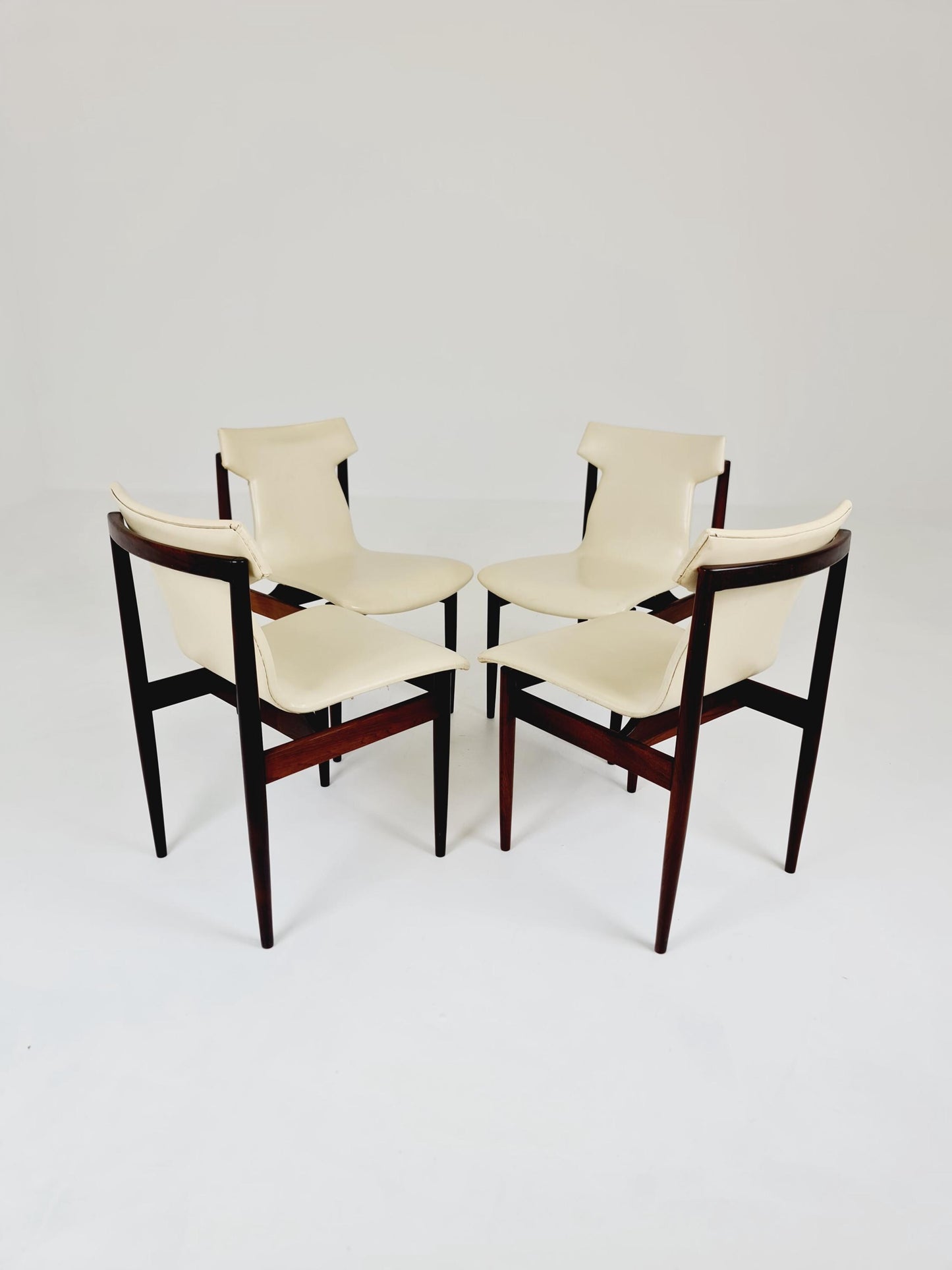 Vintage solid Rosewood dining chairs By Inger Klingenberg for Fristho Holland , 1960s, Set of 4