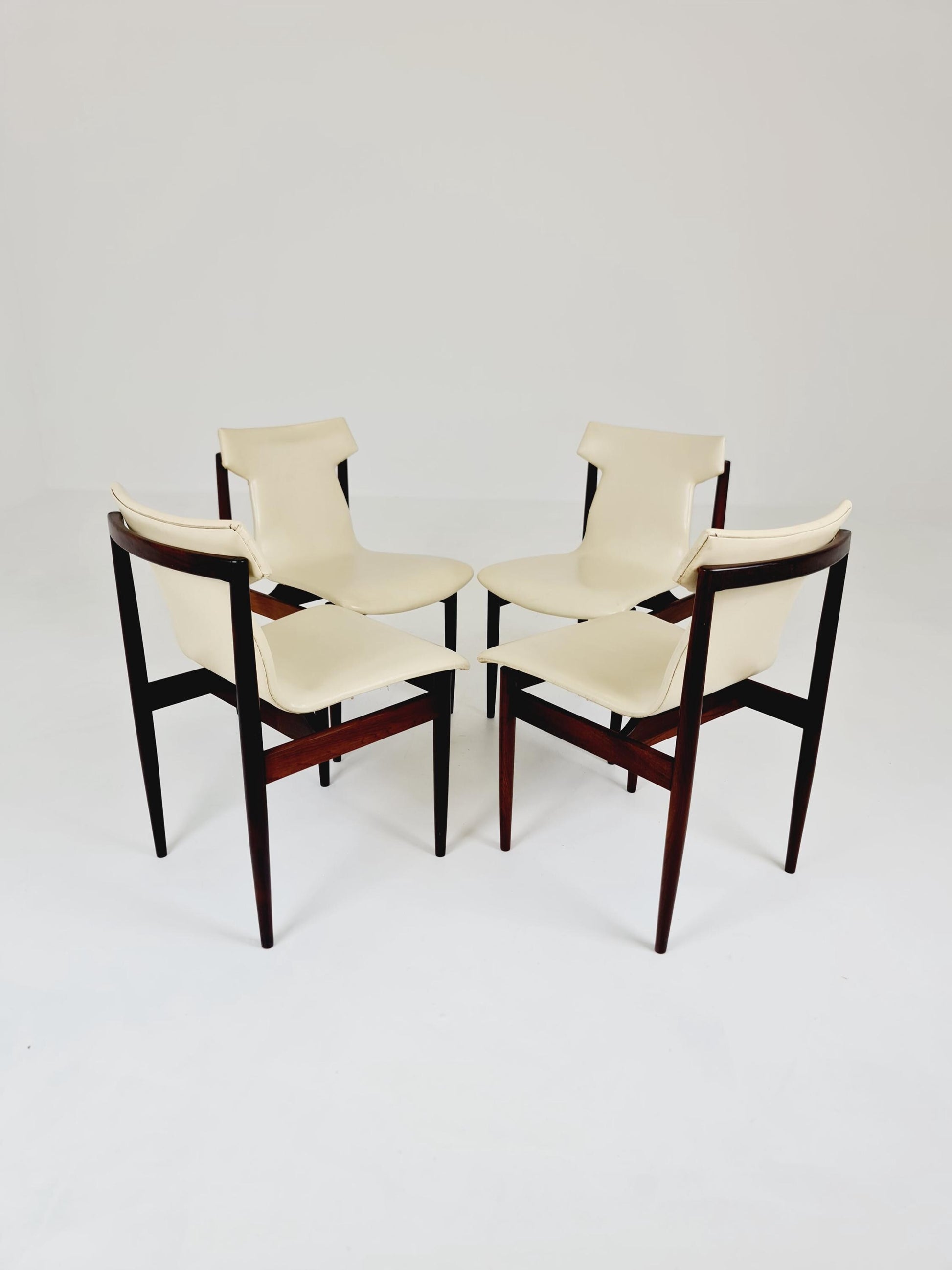 Vintage solid Rosewood dining chairs By Inger Klingenberg for Fristho Holland , 1960s, Set of 4