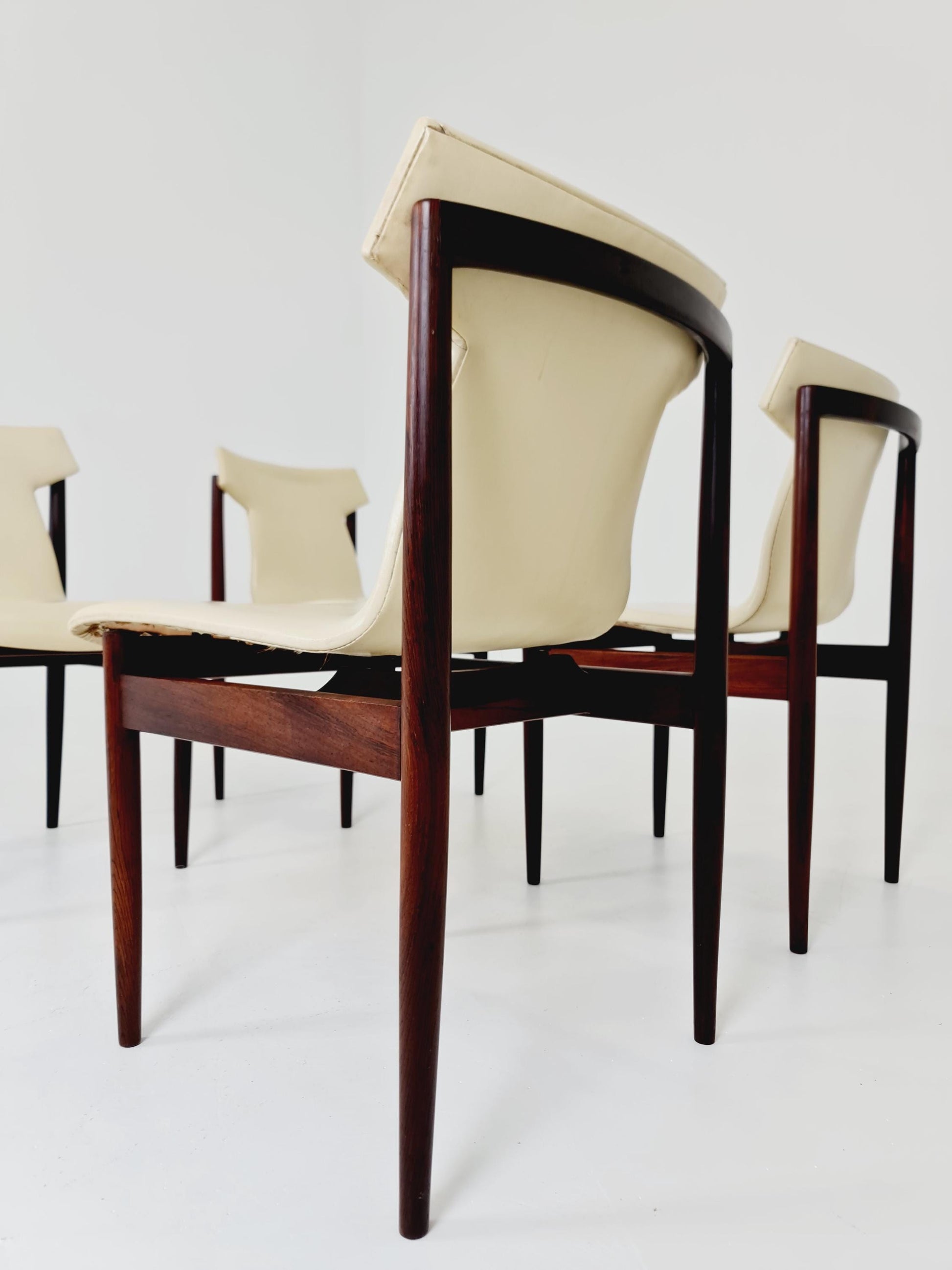 Vintage solid Rosewood dining chairs By Inger Klingenberg for Fristho Holland , 1960s, Set of 4