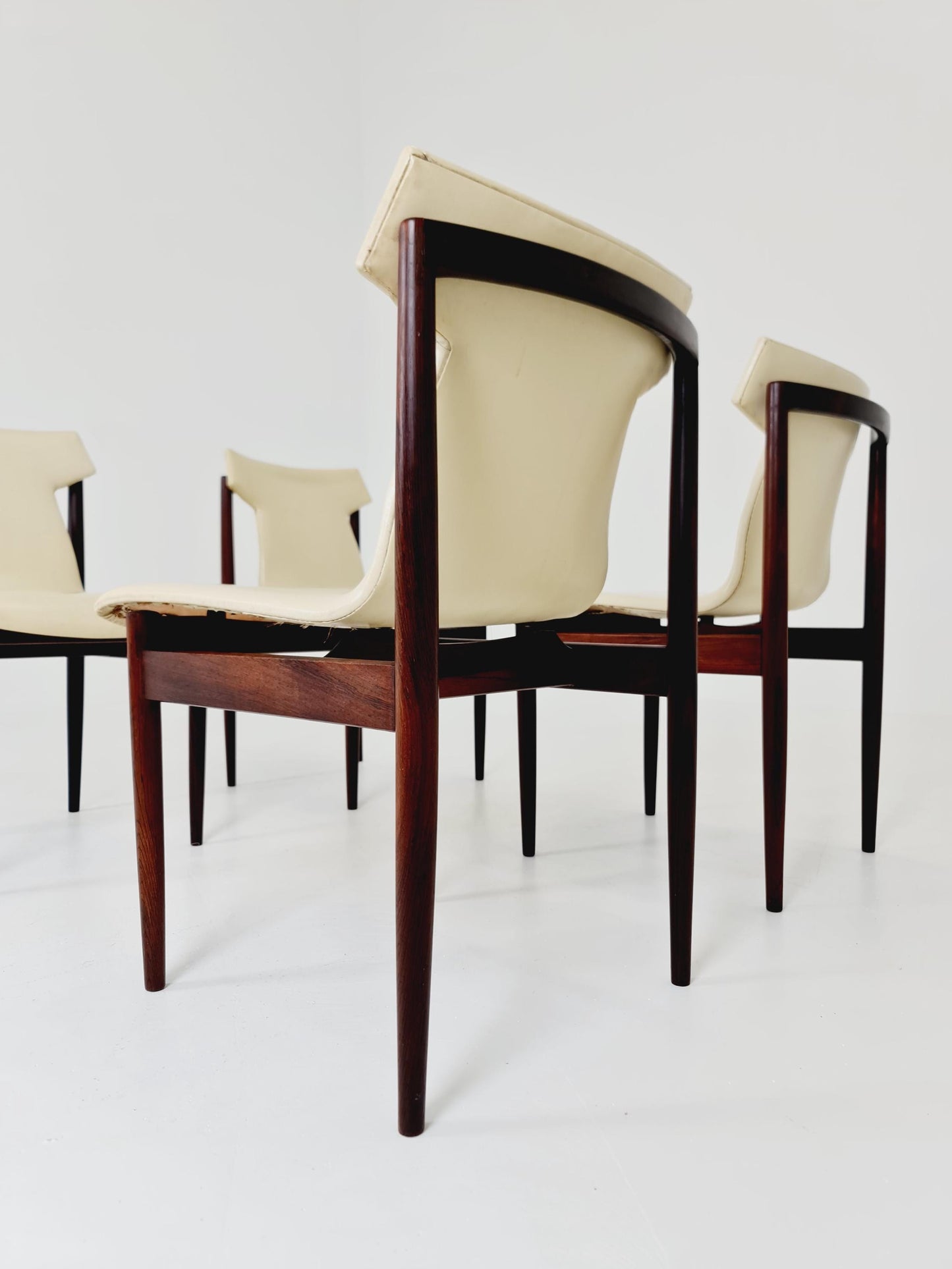 Vintage solid Rosewood dining chairs By Inger Klingenberg for Fristho Holland , 1960s, Set of 4
