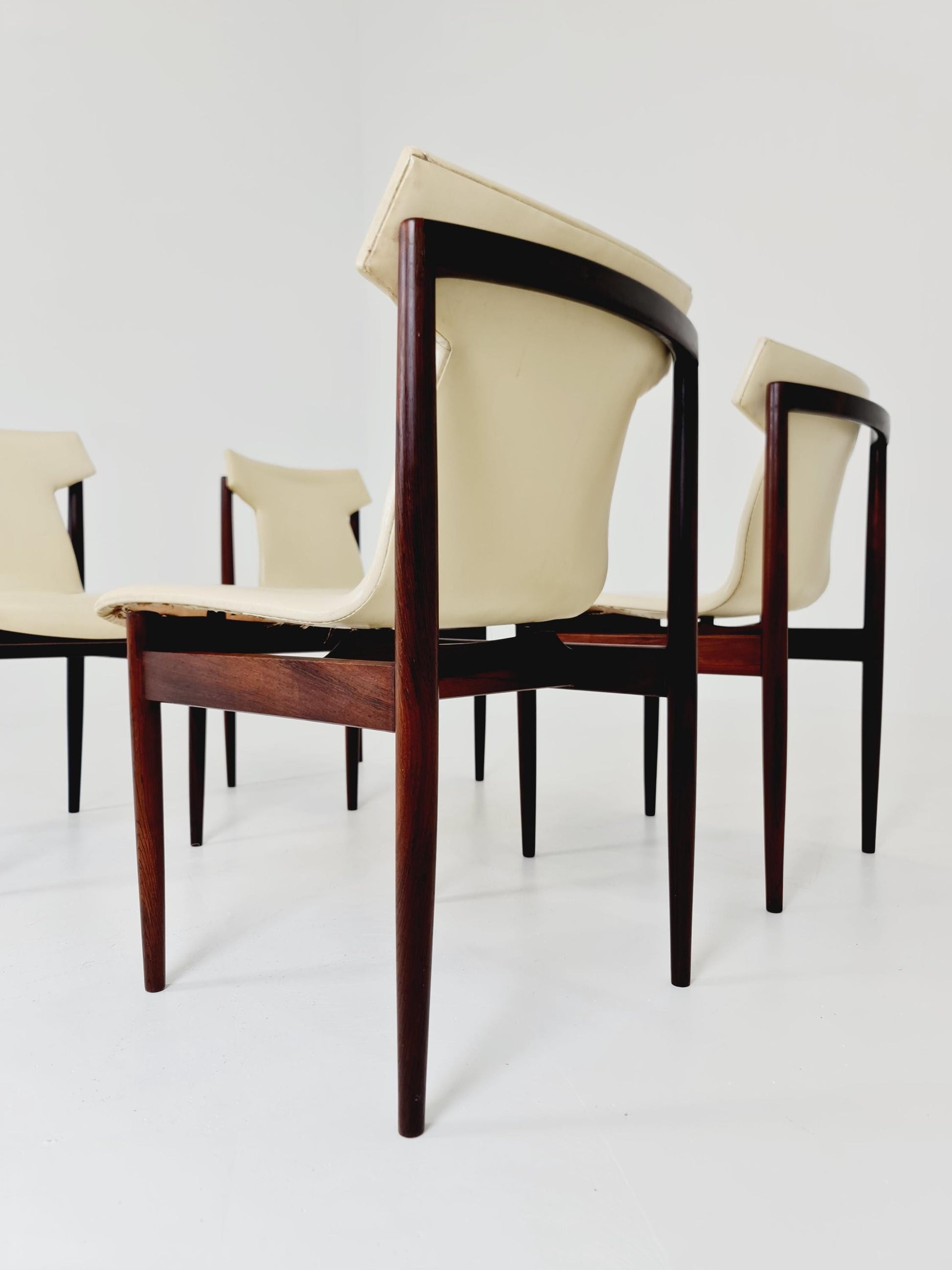 Vintage solid Rosewood dining chairs By Inger Klingenberg for Fristho Holland , 1960s, Set of 4