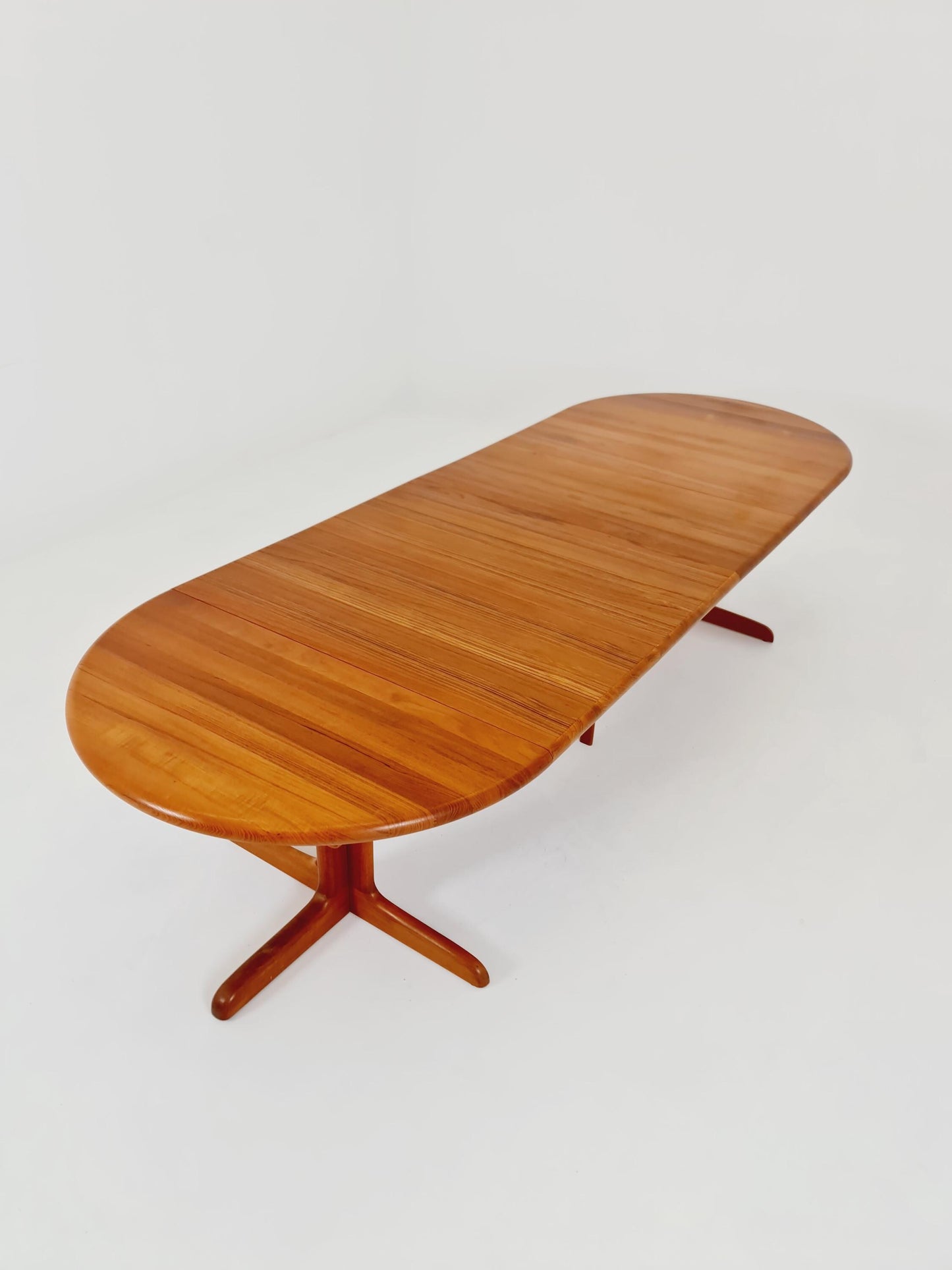 Mid century extendable Danish Modern Solid Teak XXL dining table by Langeskov MöbelFabrik , 1970s