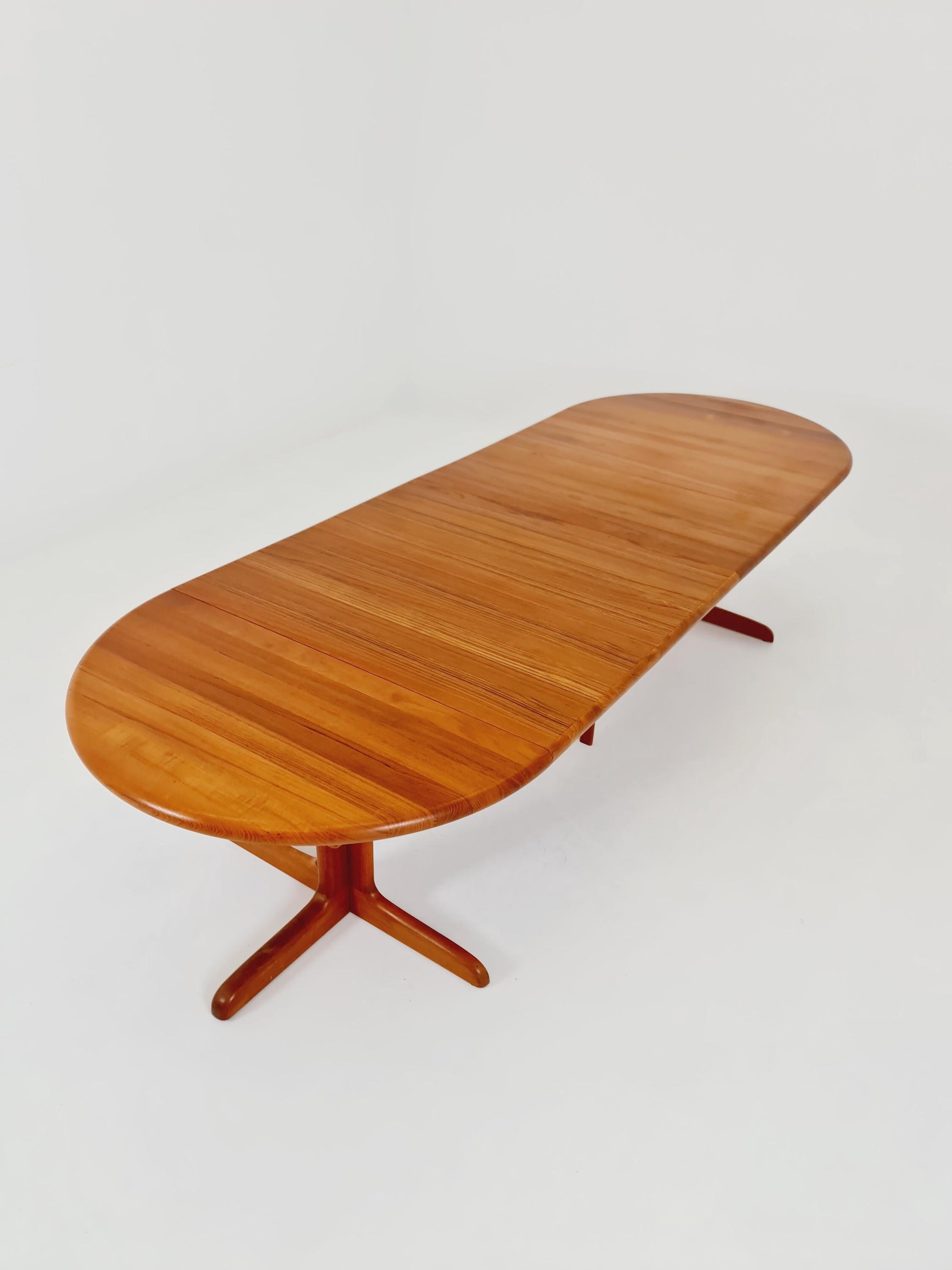 Mid century extendable Danish Modern Solid Teak XXL dining table by Langeskov MöbelFabrik , 1970s