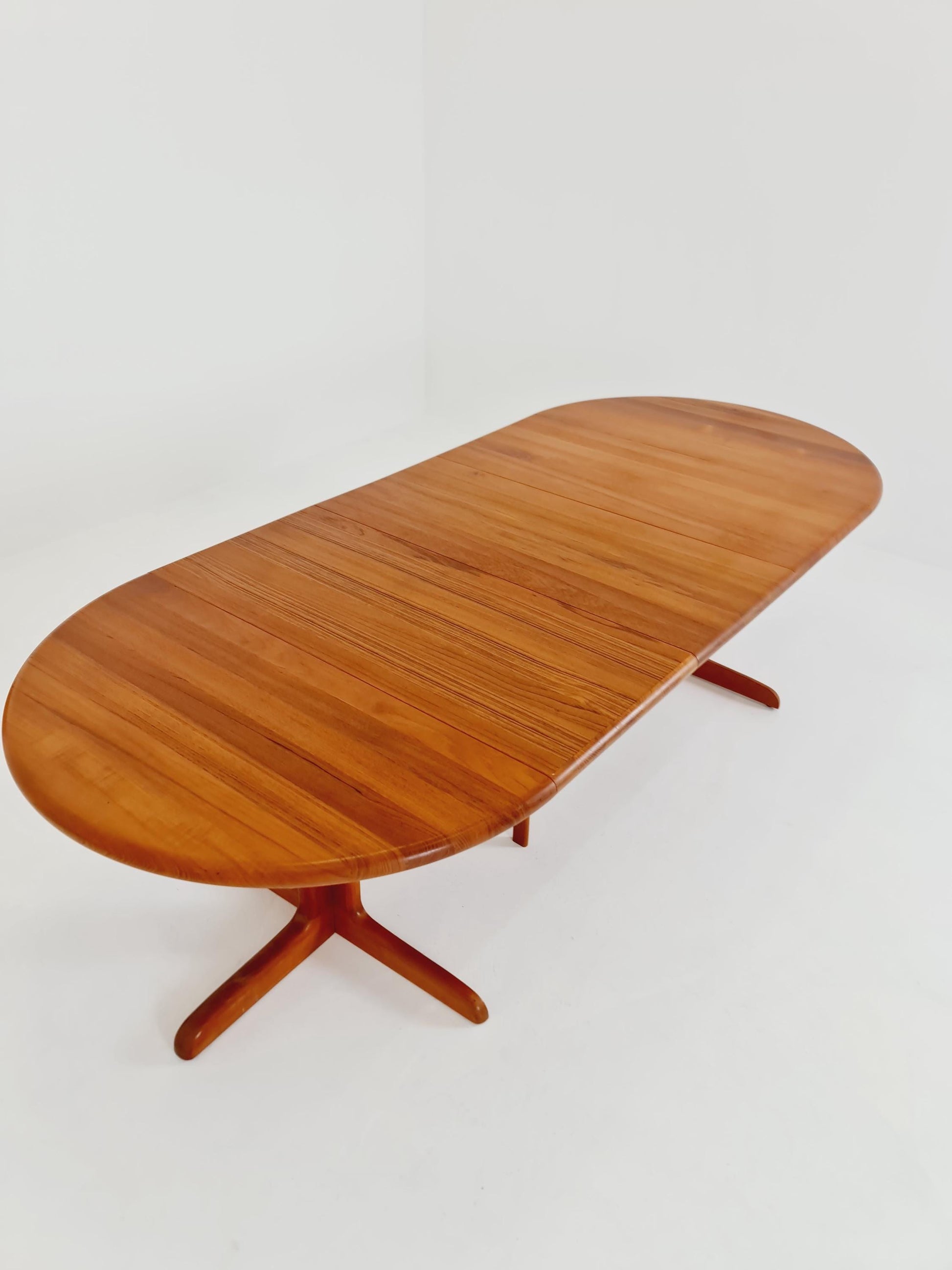 Mid century extendable Danish Modern Solid Teak XXL dining table by Langeskov MöbelFabrik , 1970s