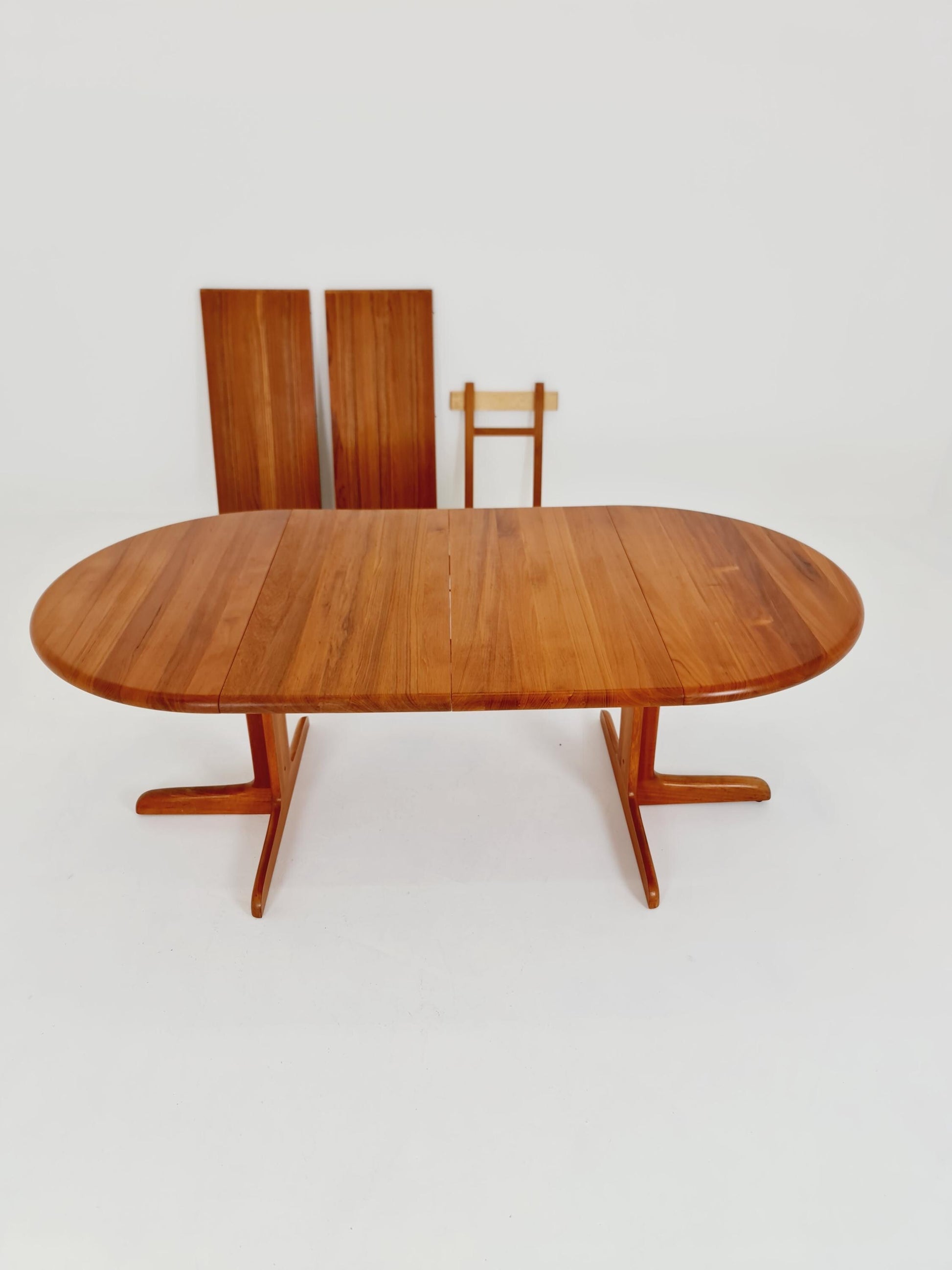 Mid century extendable Danish Modern Solid Teak XXL dining table by Langeskov MöbelFabrik , 1970s