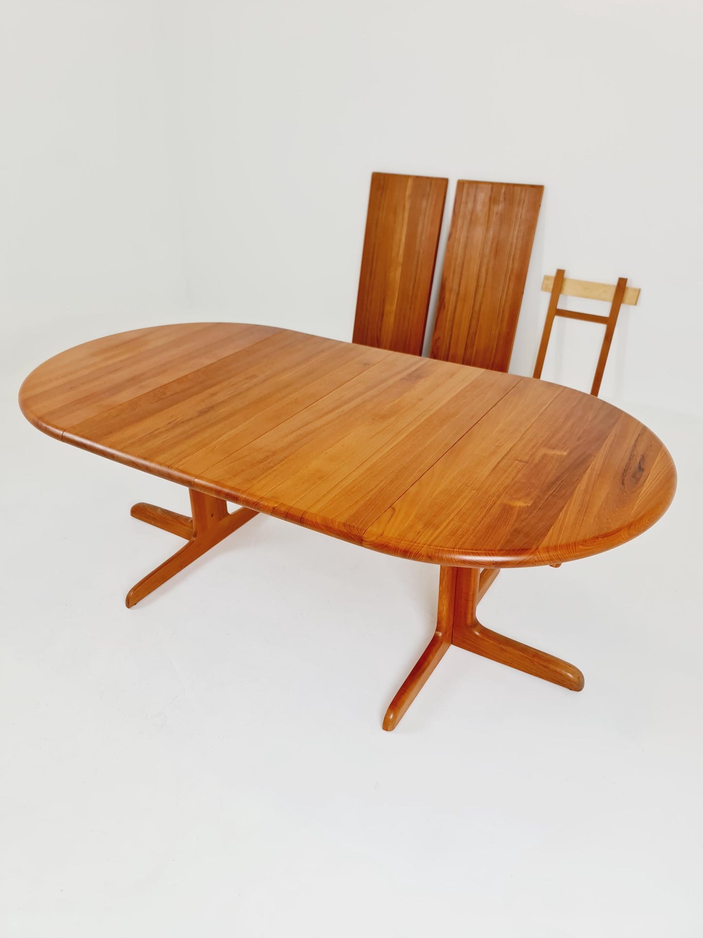 Mid century extendable Danish Modern Solid Teak XXL dining table by Langeskov MöbelFabrik , 1970s