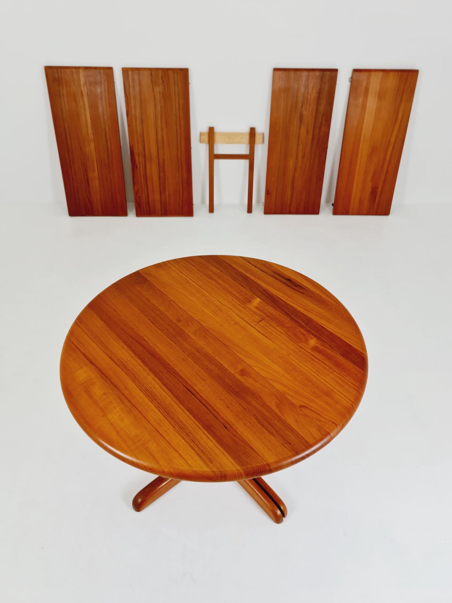 Mid century extendable Danish Modern Solid Teak XXL dining table by Langeskov MöbelFabrik , 1970s