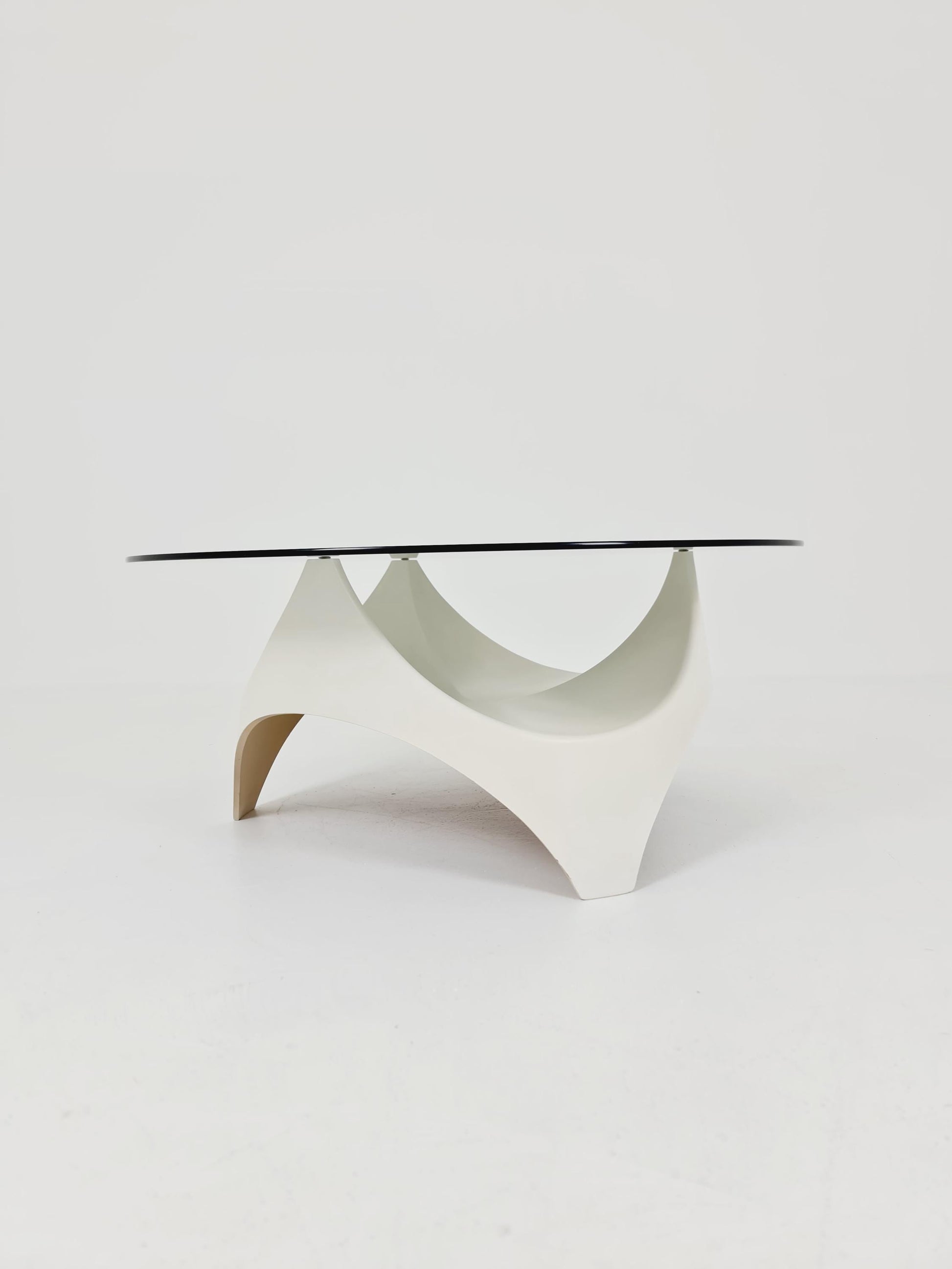 vintage Space Age Smoked Glass coffe table by Opal Germany ,1970s