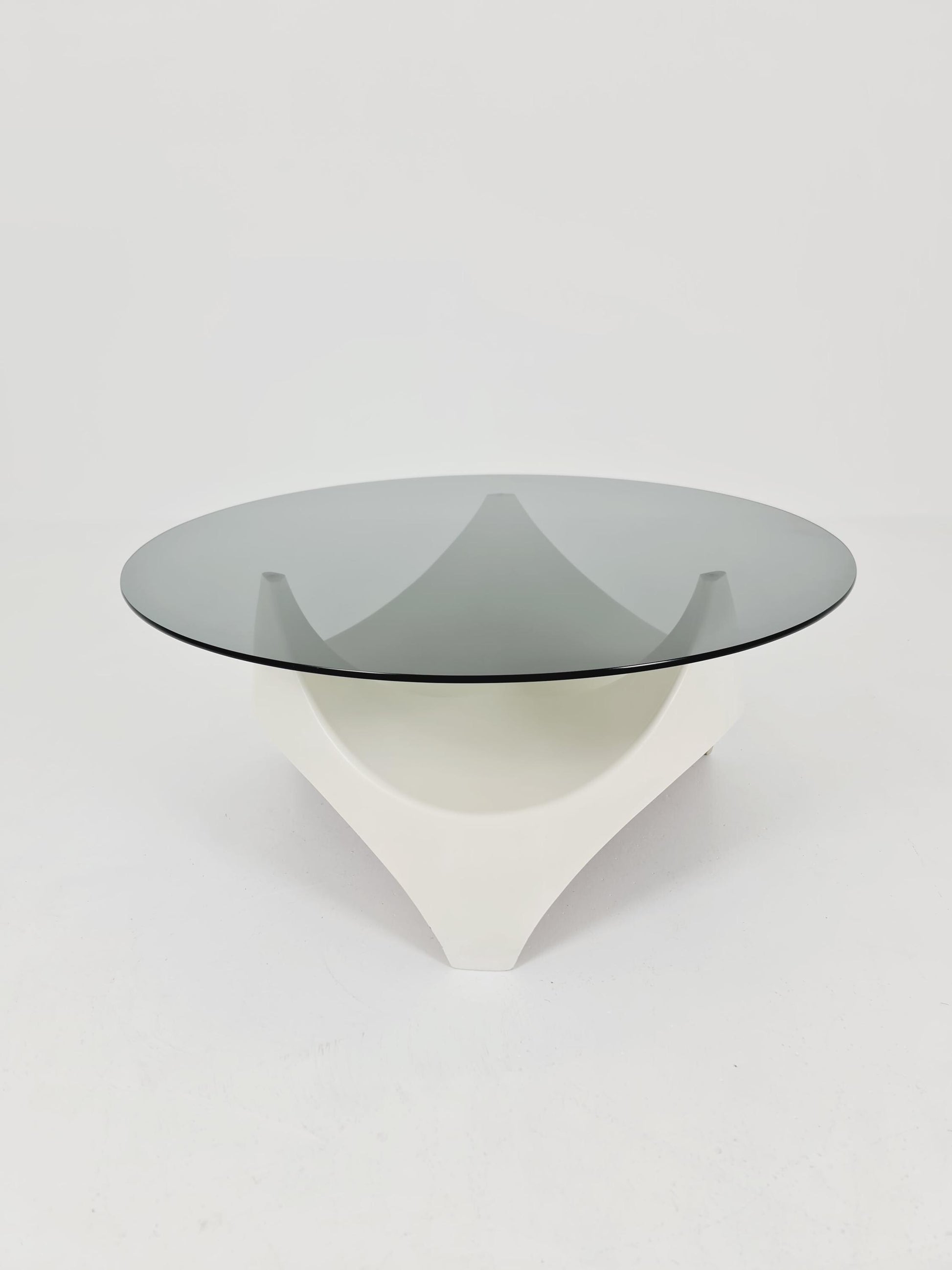 vintage Space Age Smoked Glass coffe table by Opal Germany ,1970s